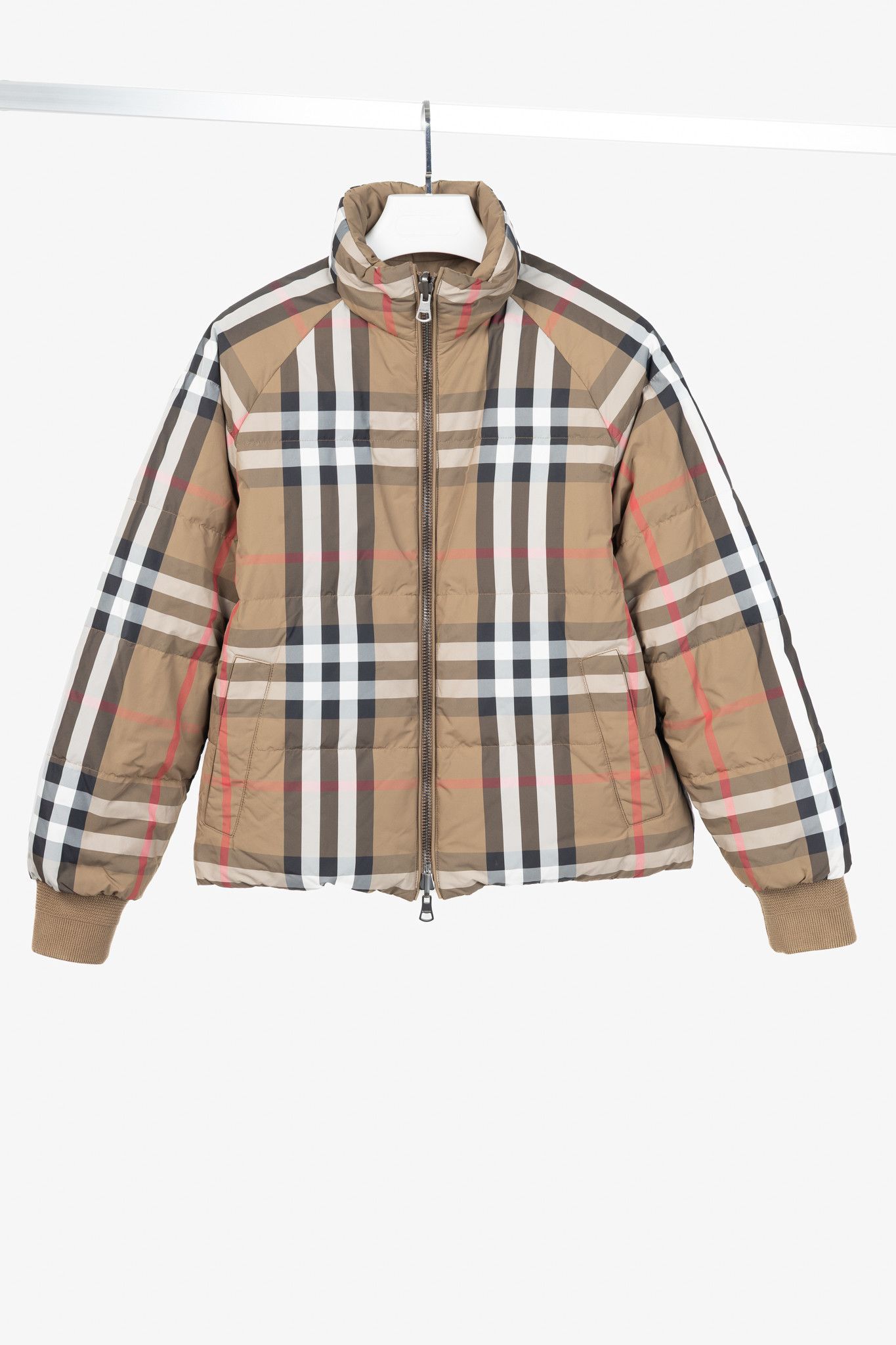 Burberry Burberry Iver Reversible Tan Check Down Puffer Jacket Size M / US 6-8 / IT 42-44 - 1 Thumbnail