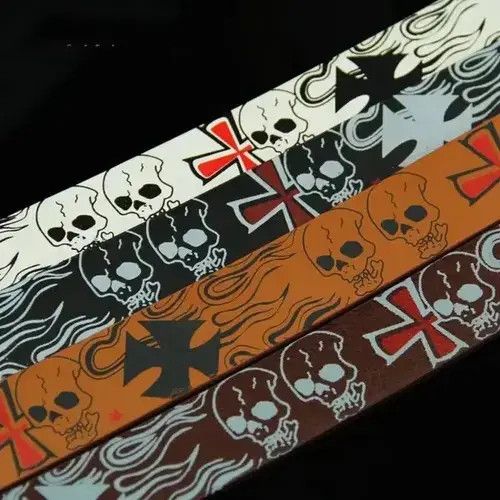 Other Skull Skeleton Pattern Pin Buckle Belt Size 30 - 2 Thumbnail
