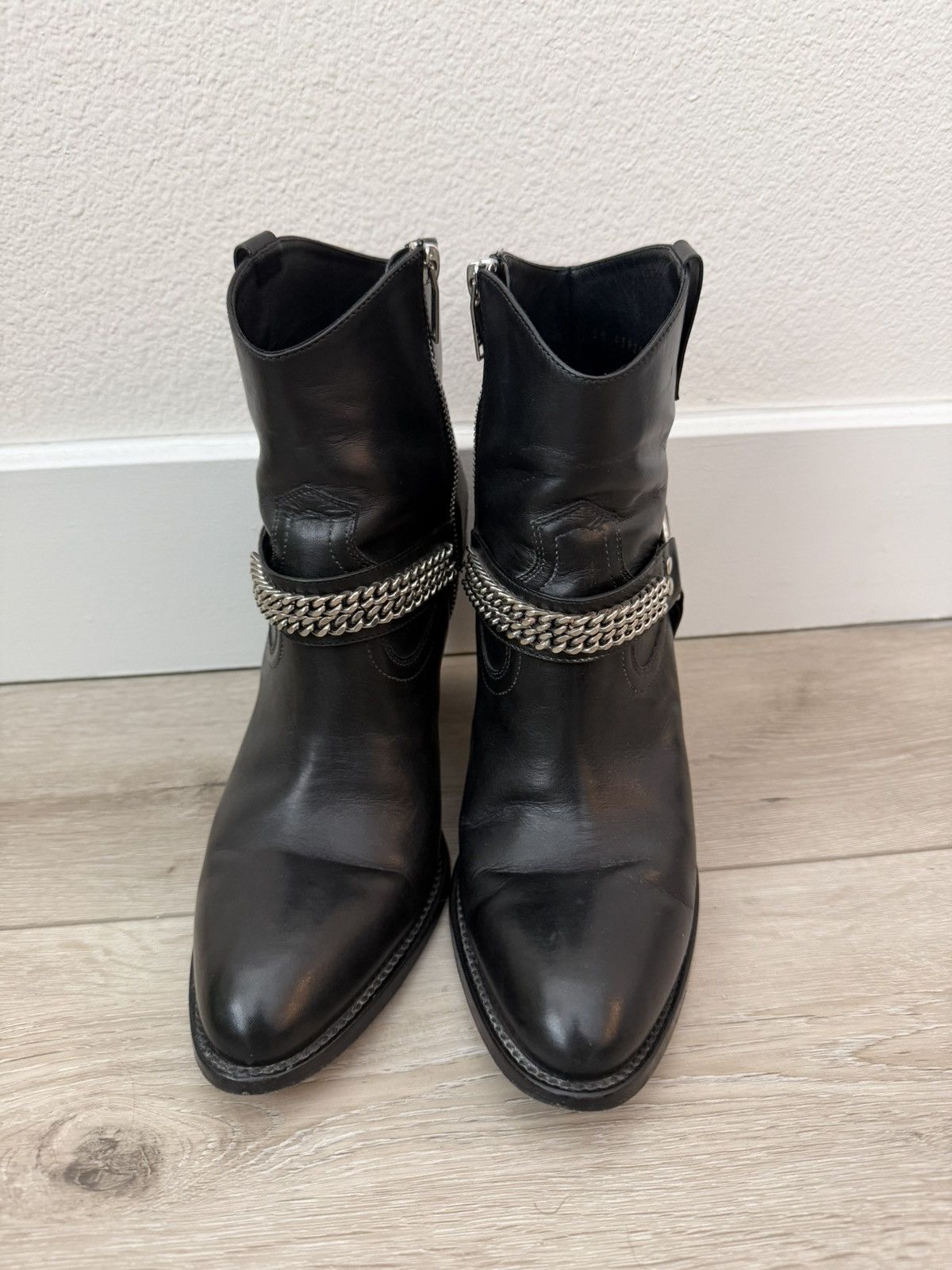 Saint Laurent Paris Curtis 80 Leather Chain Boots 40 Size US 10 / IT 40 - 2 Thumbnail