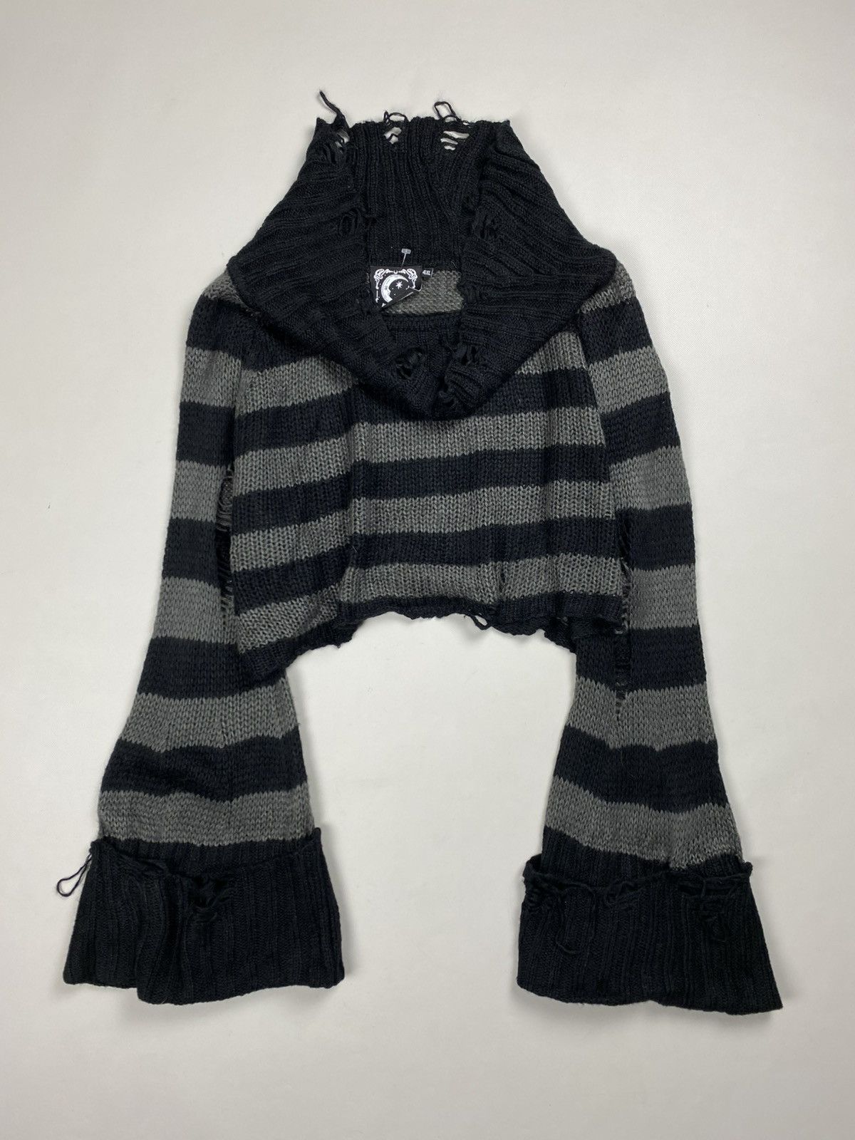 Killstar Killstar Ladies Y2K Distressed High Neck Sweater Pullover Size 4XL / US 24-26 - 9 Thumbnail