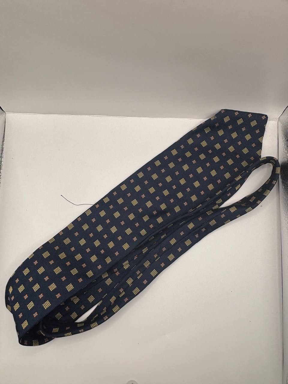 Hugo Boss Hugo Boss Silk Geometric Tie - Navy/Blue - Made in Italy Size ONE SIZE - 5 Thumbnail
