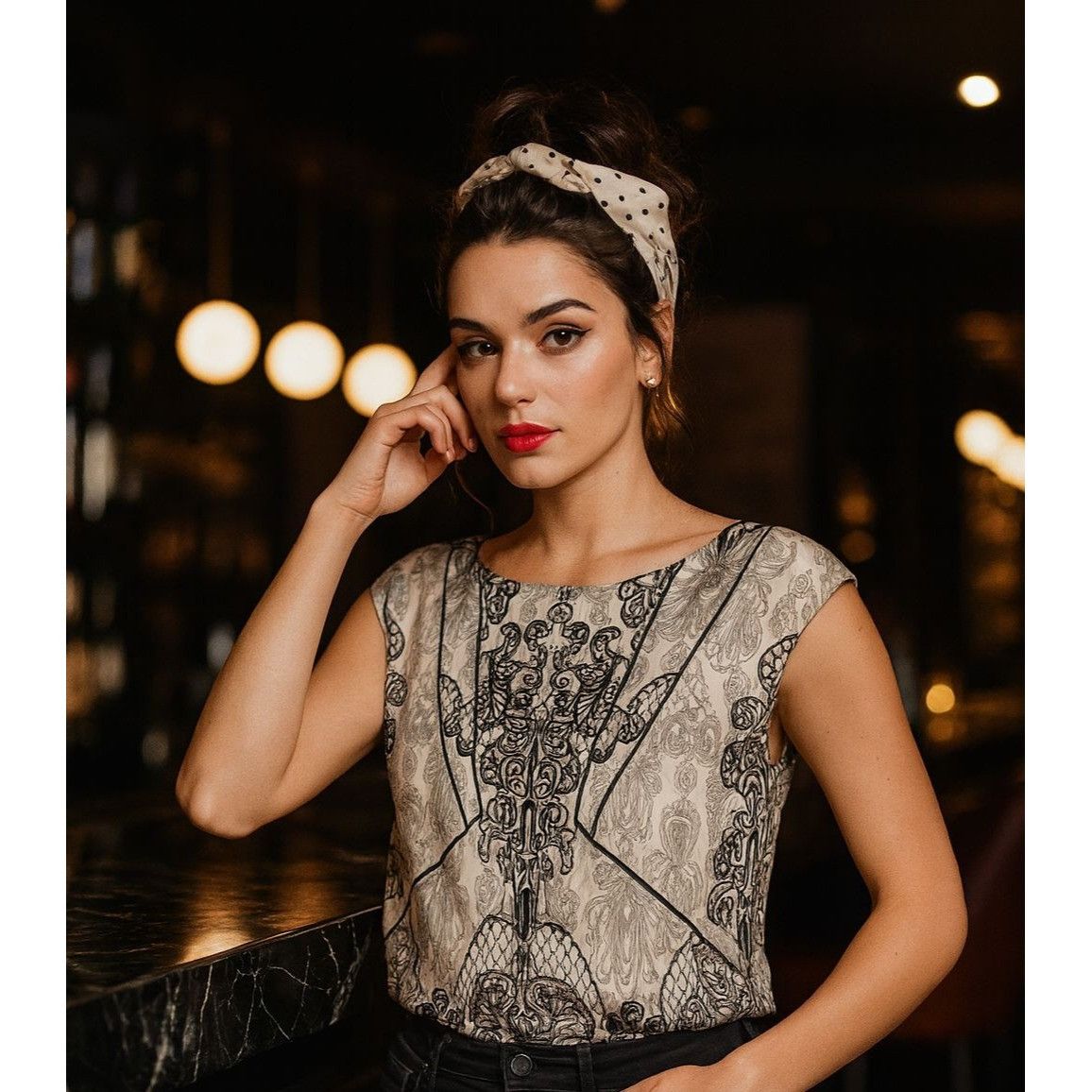 Other Willow and Clay Black Ivory Silk Top Small Whimsygoth Boho C Size S / US 4 / IT 40 - 1 Thumbnail