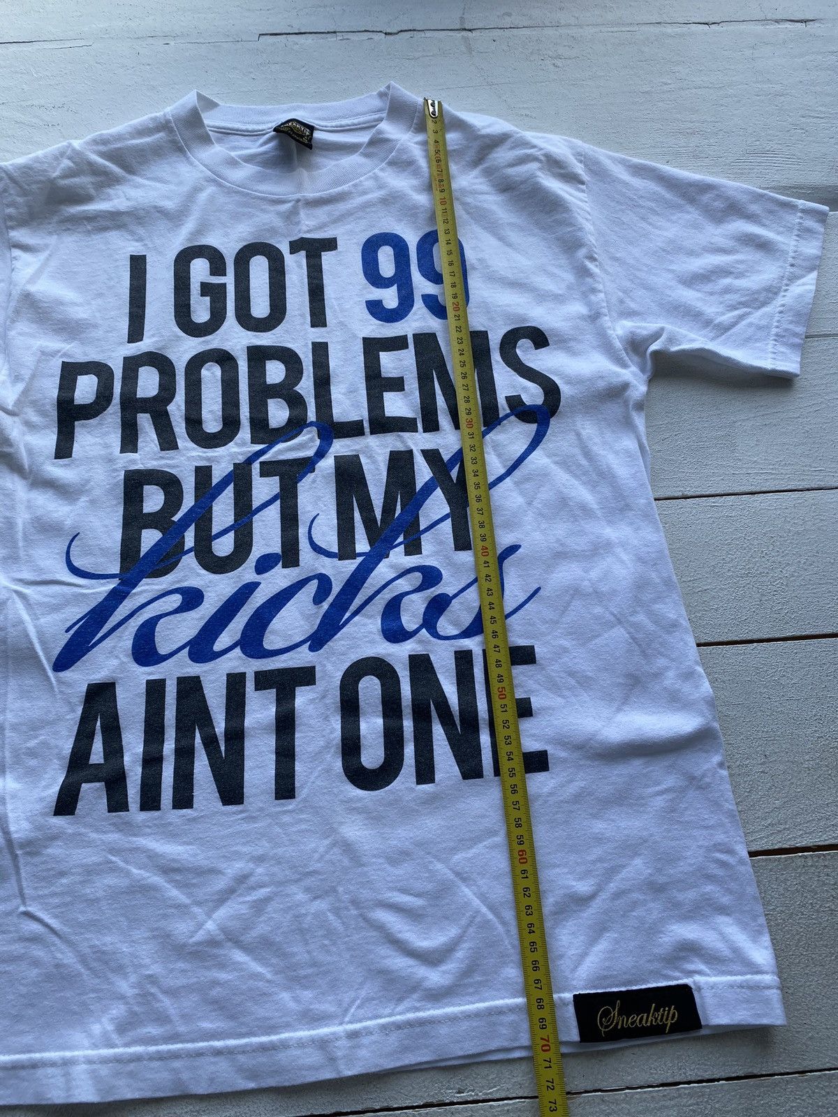 Vintage 90s Sneaktip USA "I GOT 99 PROBLEMS" Logo Art White Mens Tee Size US M / EU 48-50 / 2 - 8 Thumbnail