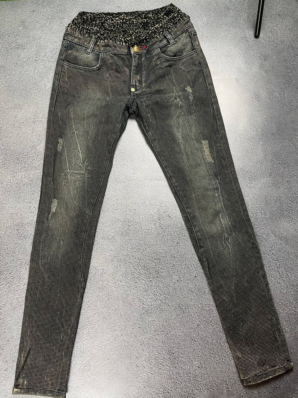 image of Distressed Denim x Philipp Plein Super Slim Fit Jeans in Black, Men's (Size 31)