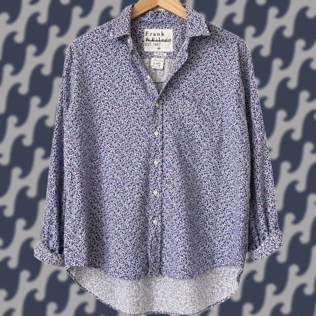 Frank & Eileen Frank & Eileen Shirt XS Floral Ditsy Button Front Multicolor Collared Long Sleeve High Low Hem Modal Button-Up Women Regular Size XS / US 0-2 / IT 36-38 - 1 Thumbnail