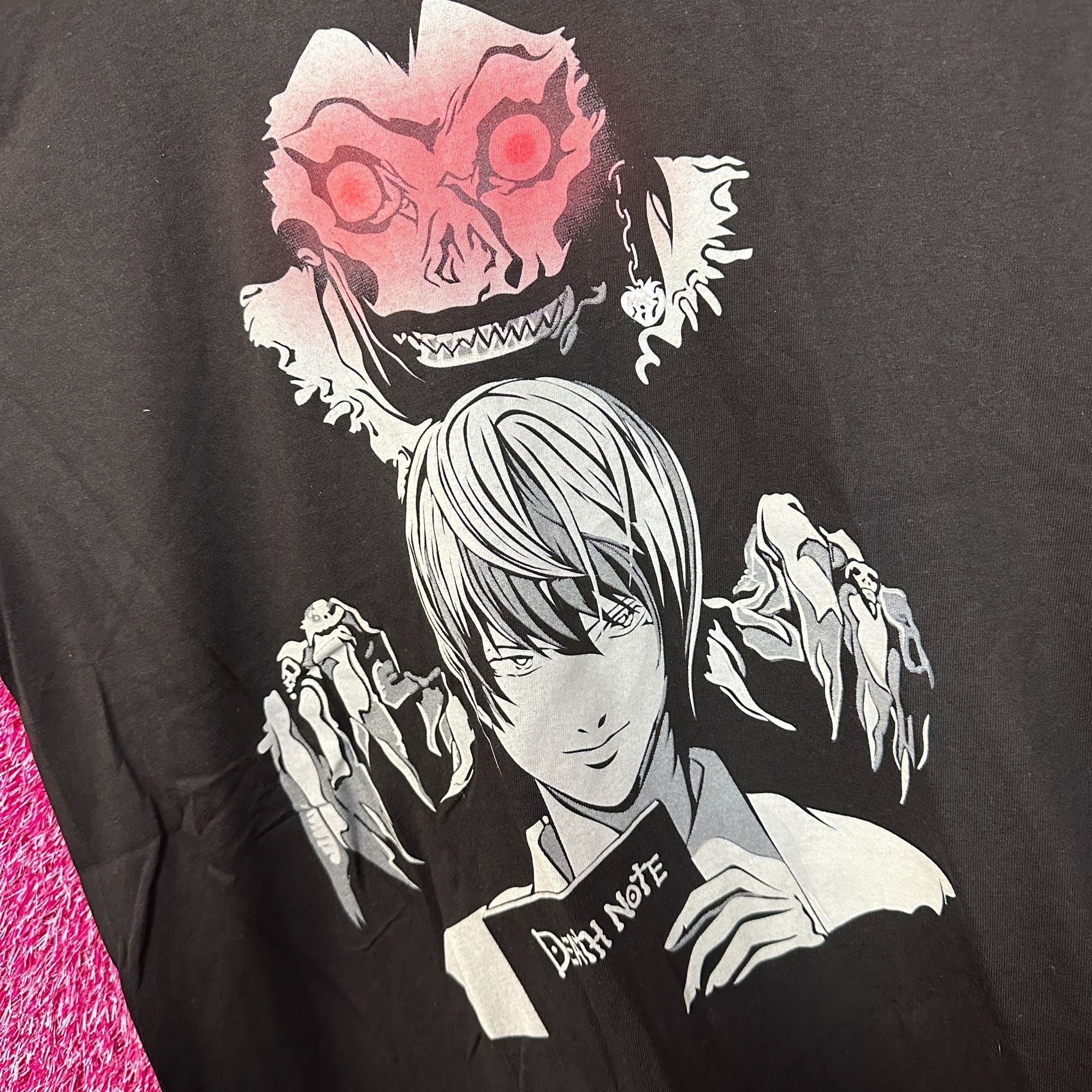 Anime Death Note Light Yagami and Ryuk Shinigami Eyes Anime Tee L Size US L / EU 52-54 / 3 - 4 Thumbnail