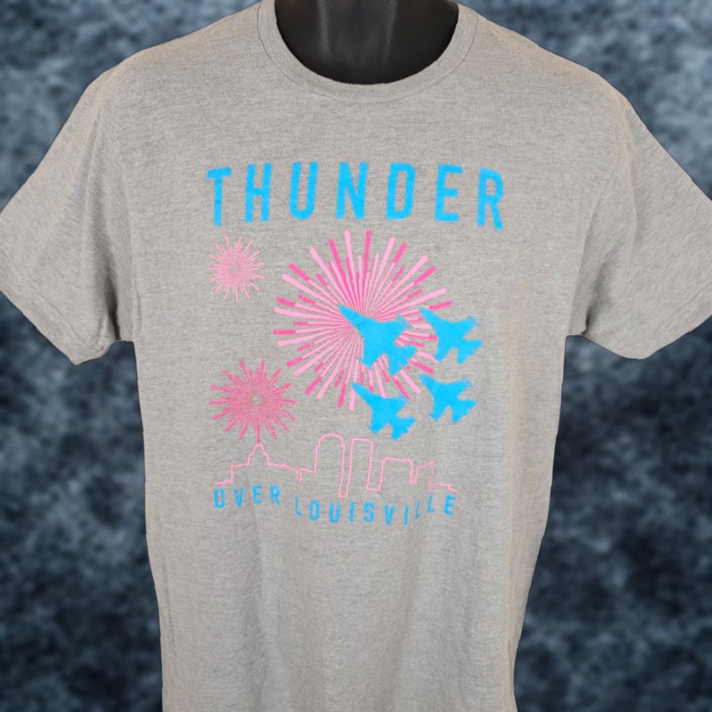 Tultex Thunder Over Louisville T Shirt Mens Size Medium Gray Kentucky Derby Air Show Size US M / EU 48-50 / 2 - 1 Thumbnail