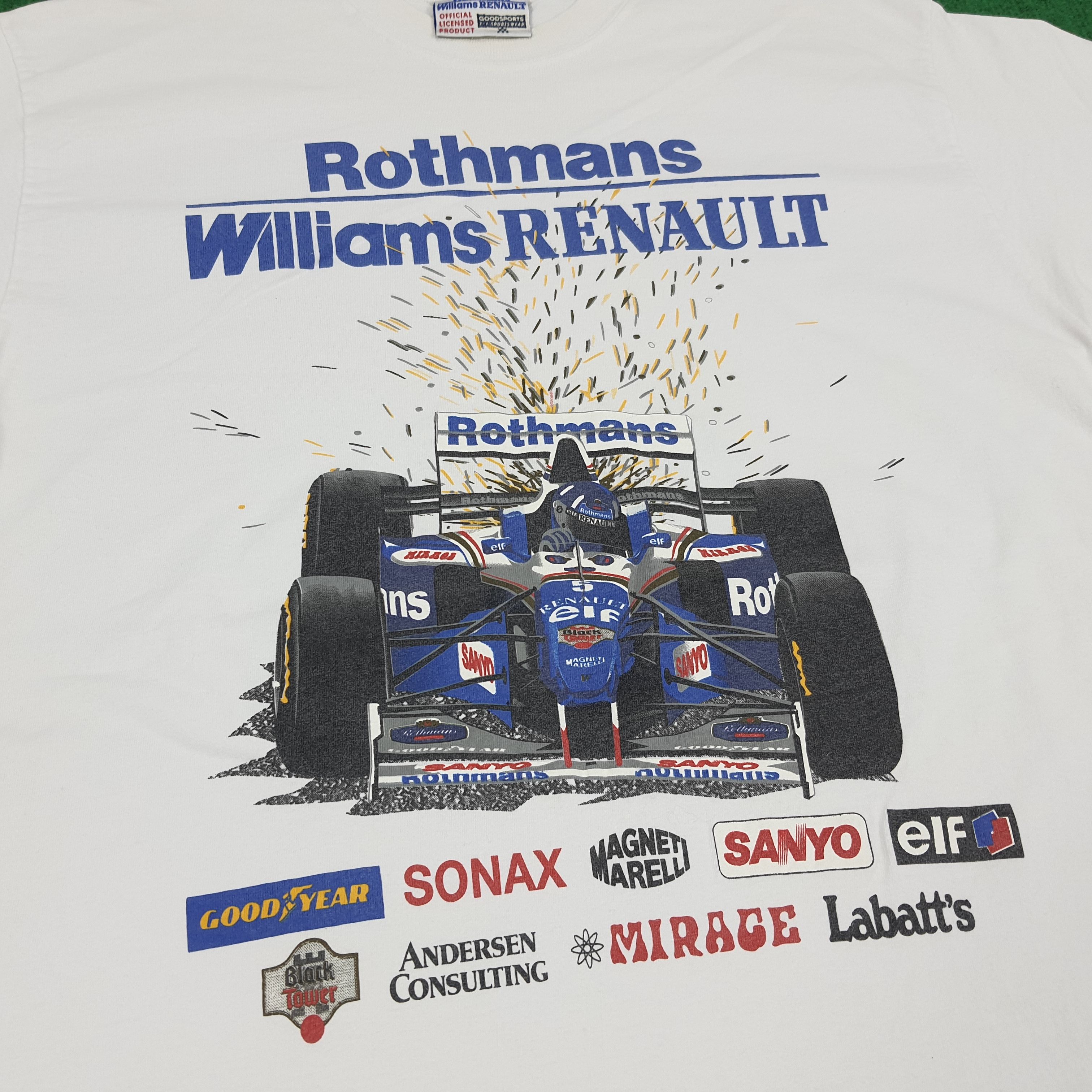 Vintage Vintage Rothman William Renault F1 Motorsports Racing Tshirt Size US M / EU 48-50 / 2 - 2 Thumbnail