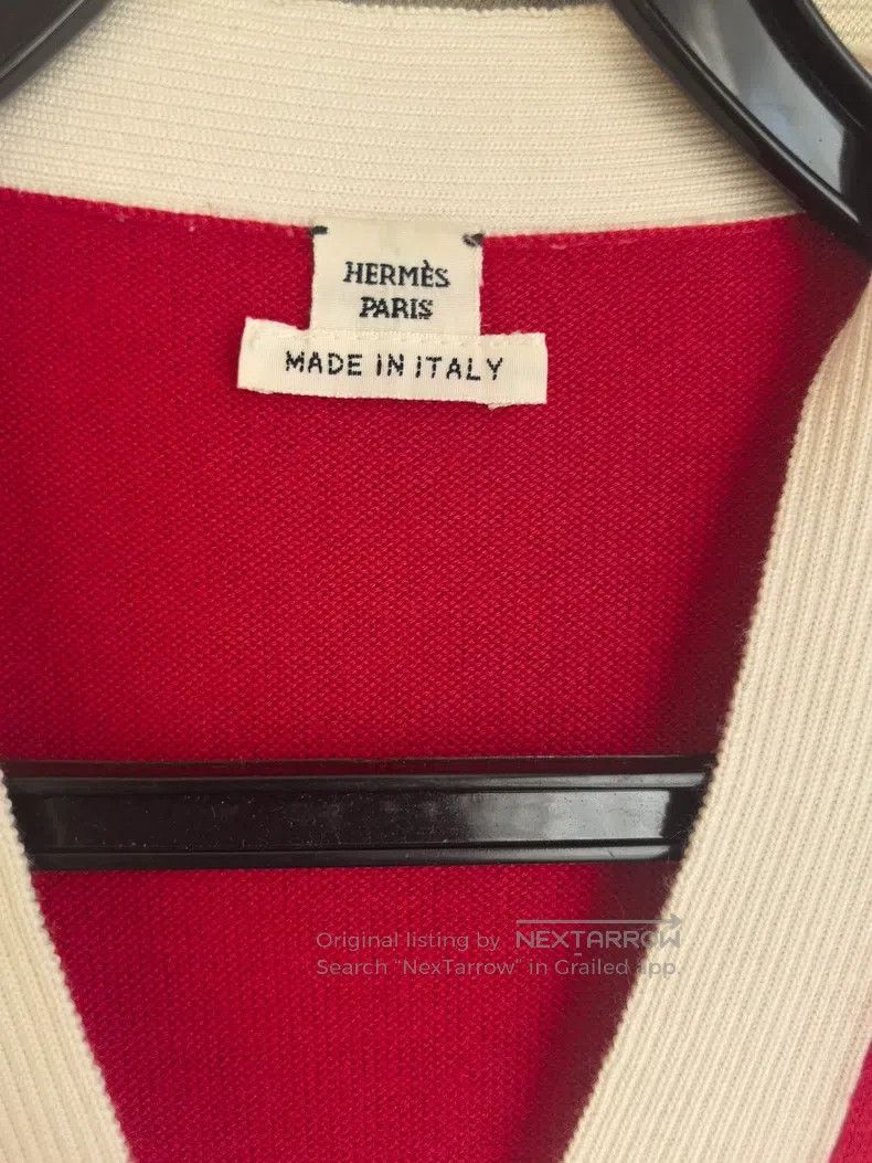 Hermes Hermes Red women's pig nose half-sleeve cashmere sweater t Size XS / US 0-2 / IT 36-38 - 2 Thumbnail