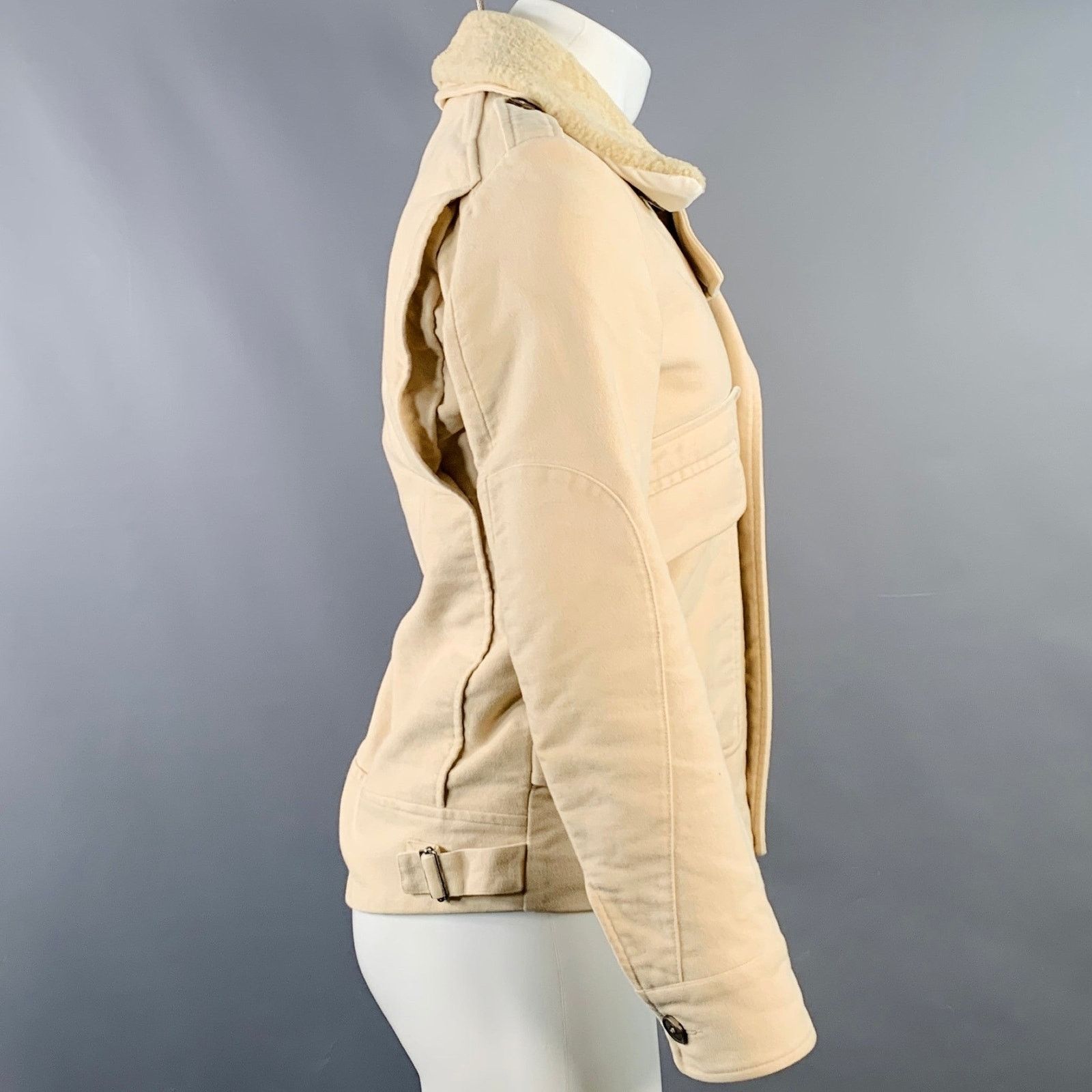 A.P.C. A.P.C Beige Cotton Moleskin Blouson Hidden Placket Jacket Size US S / EU 44-46 / 1 - 3 Thumbnail