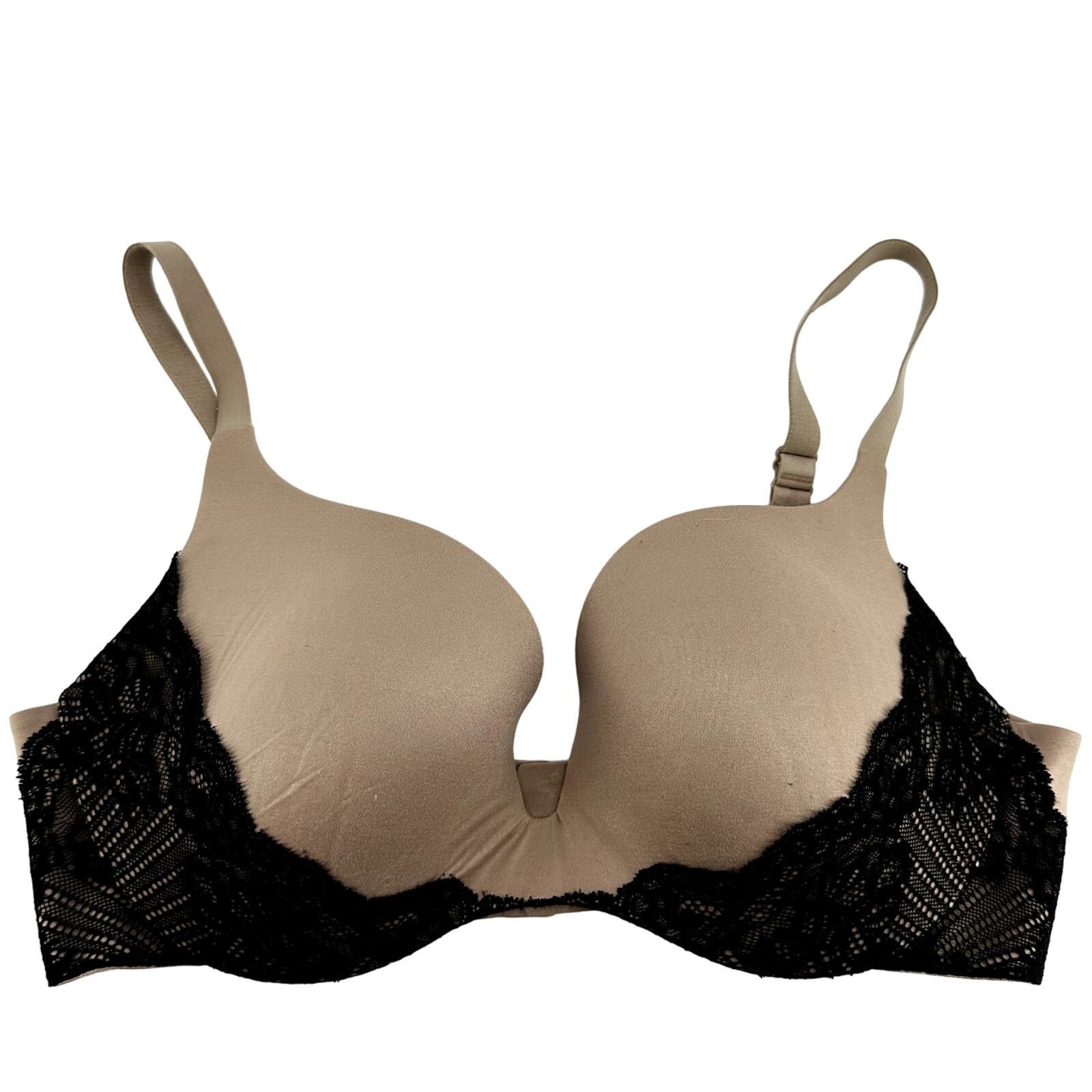 Victorias Secret Victoria's Secret Push-Up Bra Lace-Trim Padded Nude 38D in Brown, Women's