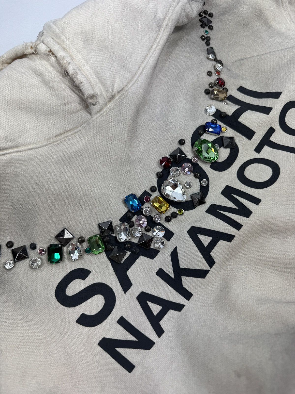 Satoshi Nakamoto Necklace Logo-Print Embellished Distressed Hoodie Size US L / EU 52-54 / 3 - 5 Thumbnail