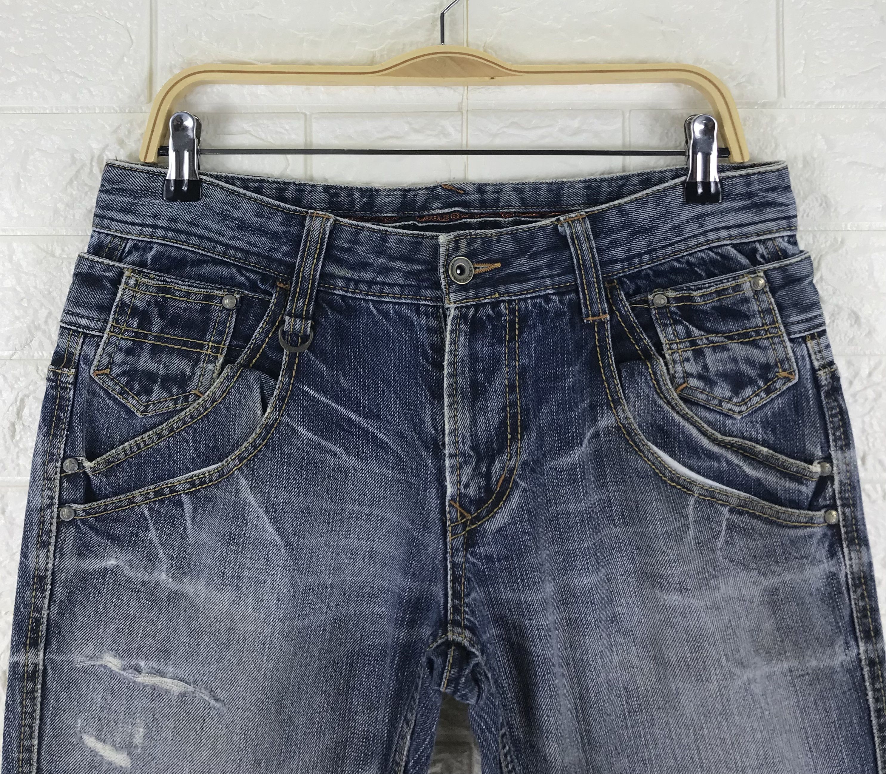 Nicole Club Nicole Club Double Waist Blue Washed Flare Jeans Size US 31 - 2 Thumbnail