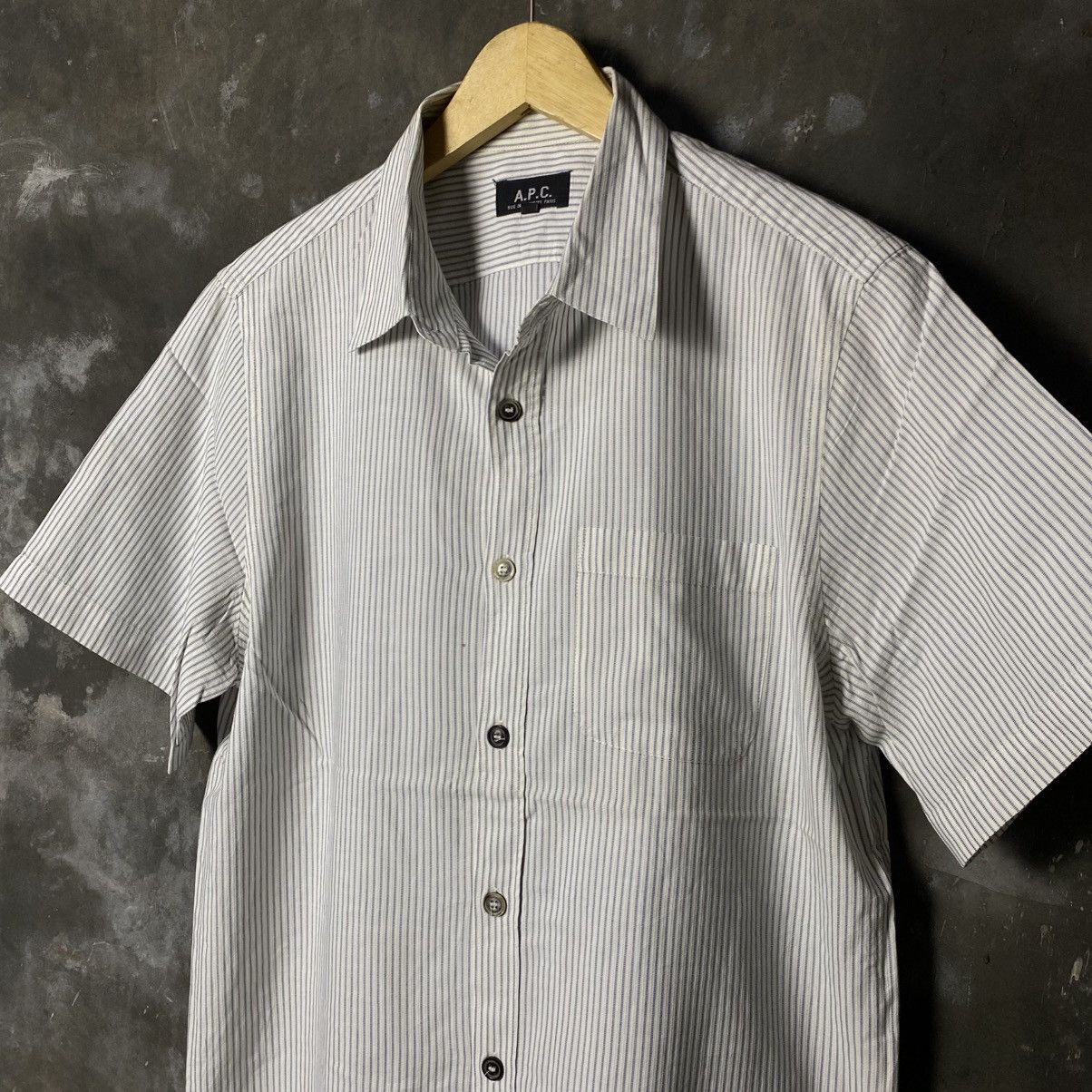 A.P.C. × Designer Vintage apc stripped shirt s/s Size US L / EU 52-54 / 3 - 1 Thumbnail