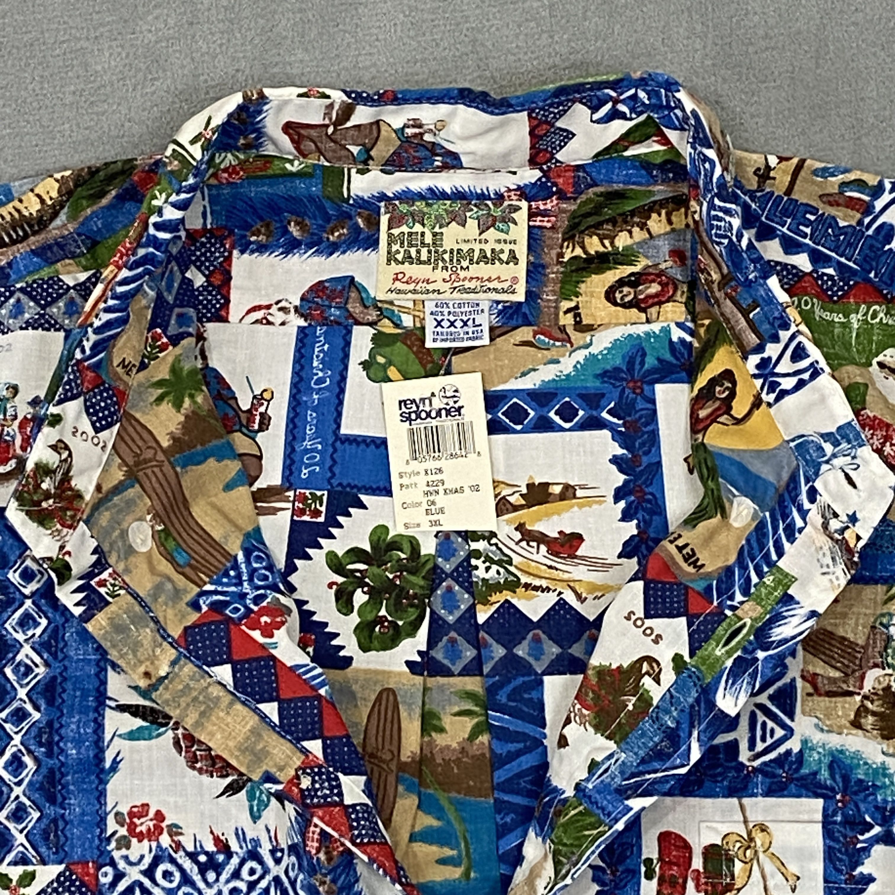 Reyn Spooner × Vintage 2002 MELE KALIKIMAKA Hawaiian Shirt 3XL Xmas Reverse Print Size US XXL / EU 58 / 5 - 8 Thumbnail