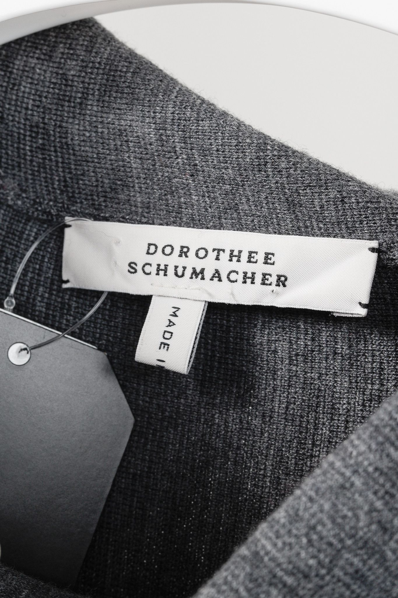 DOROTHEE SCHUMACHER Dorothee Schumacher Grey Wool-Blend Jeweled-Hem Sweater Size L / US 10 / IT 46 - 4 Thumbnail