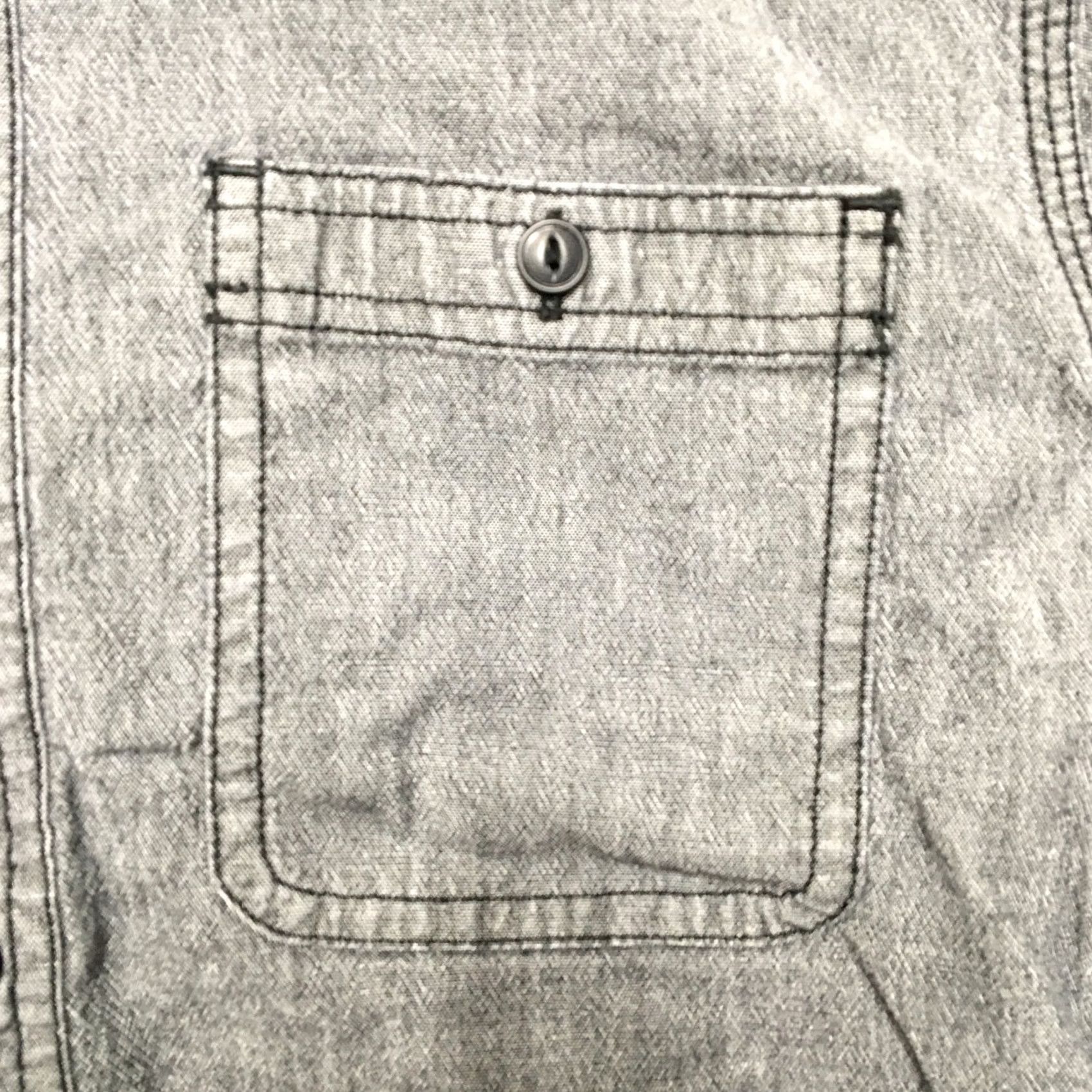 Vintage PROOF Denim Shirt Mens M Gray Button-Up Collared Long Sleeve Casual Travel Workwear Shirt - XL? Size US XL / EU 56 / 4 - 4 Thumbnail