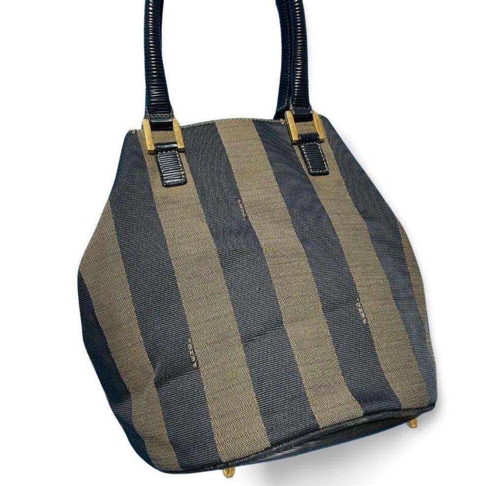 The North Face Vintage FENDI pecan stripe jacquard fabric tote bag, handbag Size ONE SIZE - 3 Thumbnail