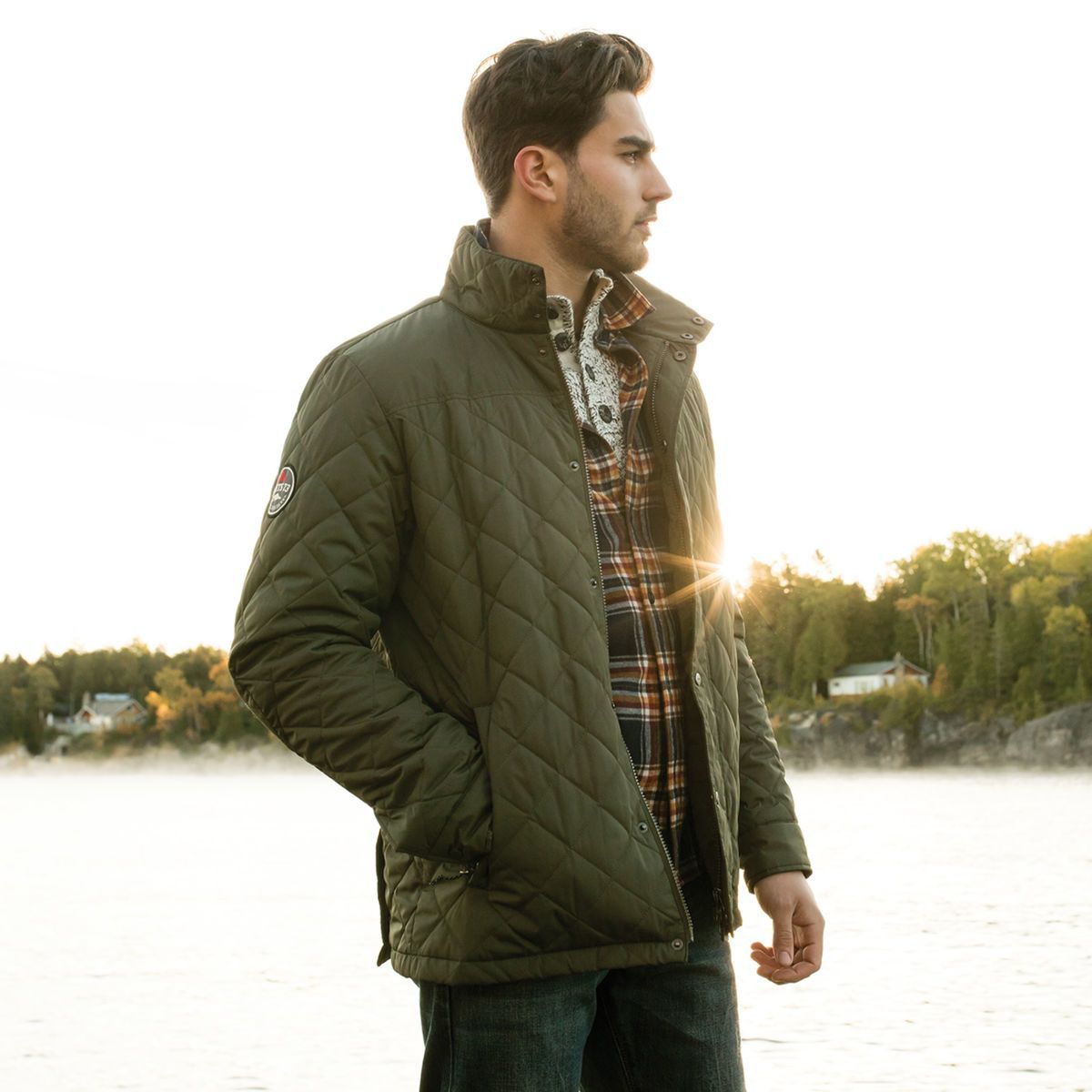 Roots Roots 73 Diamond Quilted Jacket Mens XL Olive Green Zip Size US XL / EU 56 / 4 - 21 Thumbnail