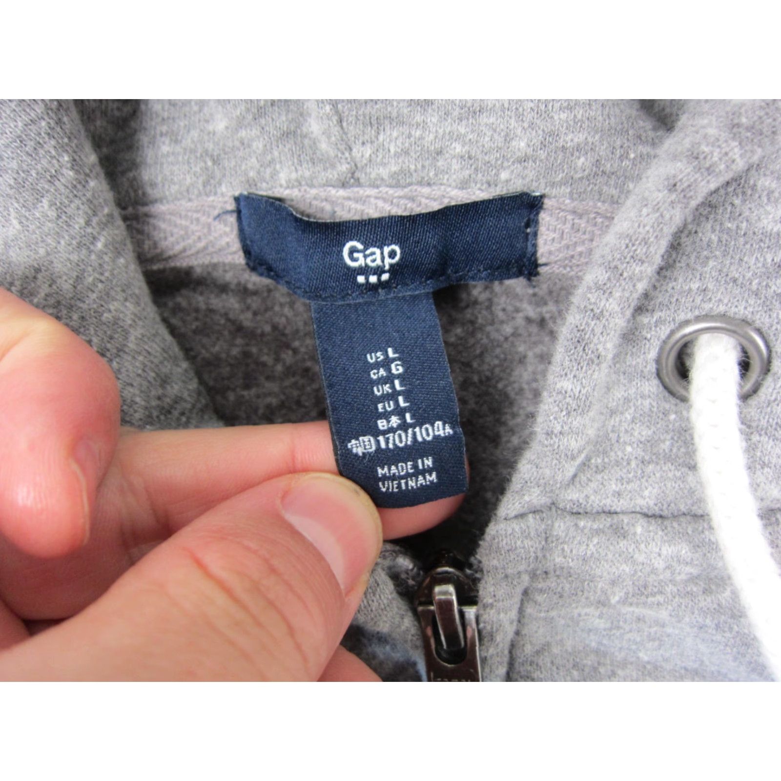 Gap GAP Hoodie Womens L Gray Logo Full Zip Fleece Sweatshirt Size L / US 10 / IT 46 - 3 Thumbnail