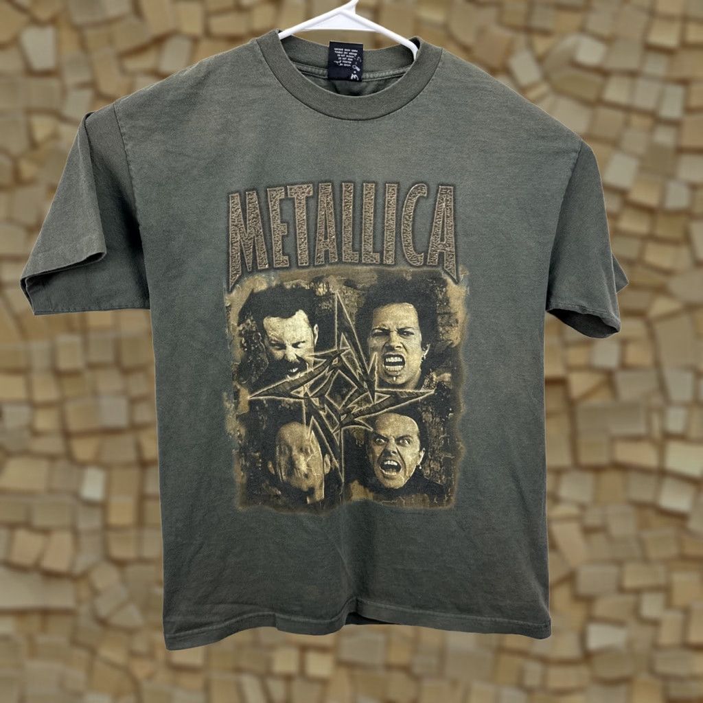 Vintage VINTAGE Giant Metallica Poor Touring Me Tour T Shirt Mens XL Green 90s Band Rock Graphic Print Sizes XL Mens Size US XL / EU 56 / 4 - 1 Thumbnail