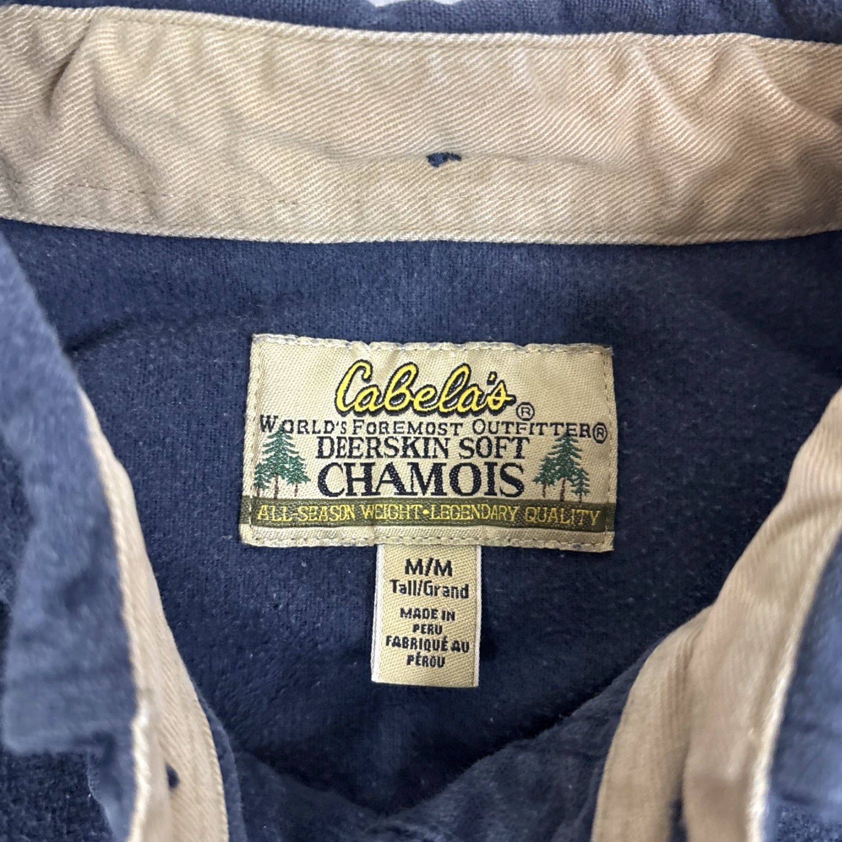 Vintage Cabela’s Button Down Men’s Medium Navy Blue Chamois Pockets Longsleeve M Navy Blue Mens Shirt Button-Up Long Sleeve Chamois Pockets Size US M / EU 48-50 / 2 - 2 Thumbnail