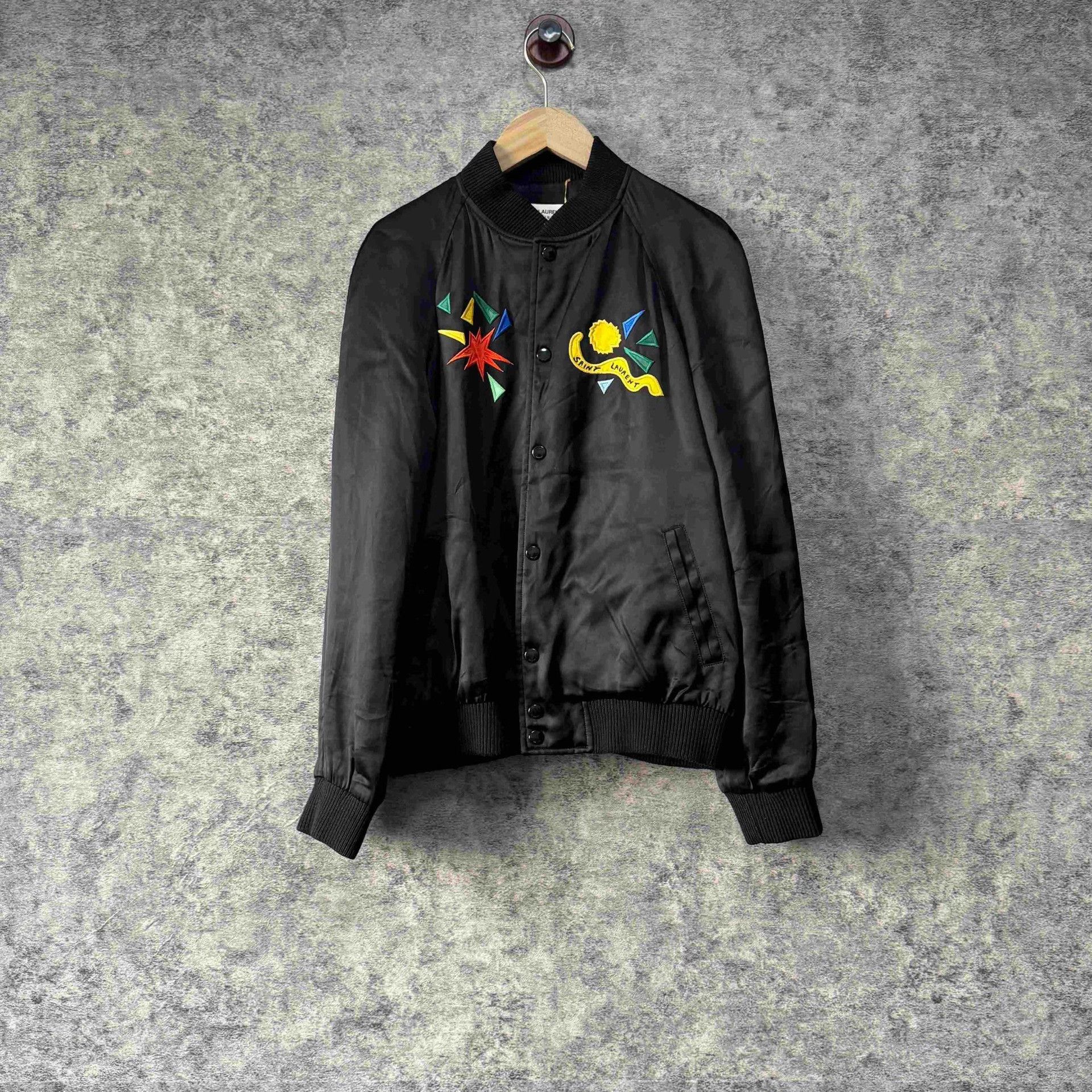 Saint Laurent Paris Saint Laurent Graffiti Embroidery Bomber Jacket Size US XXS / EU 40 - 1 Thumbnail