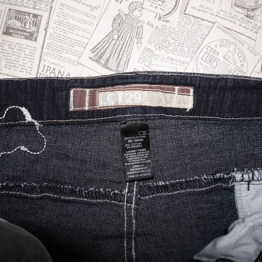 Southpole 13 - Vintage Y2K lot 29 femme looney tunes denim flare pants Size 34" / US 12 / IT 48 - 3 Thumbnail