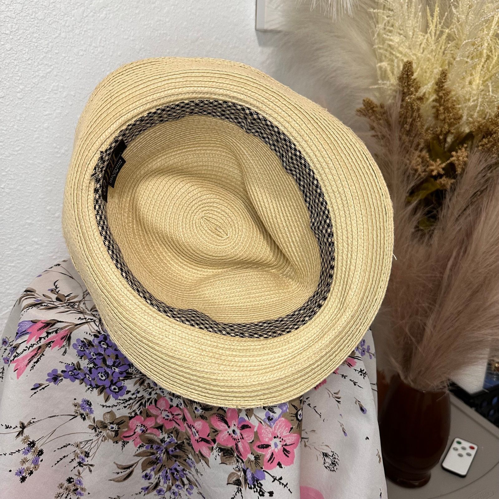 Other JFH Fedora Trilby Woven Poly Hat Plaid Ribbon Size ONE SIZE - 7 Thumbnail