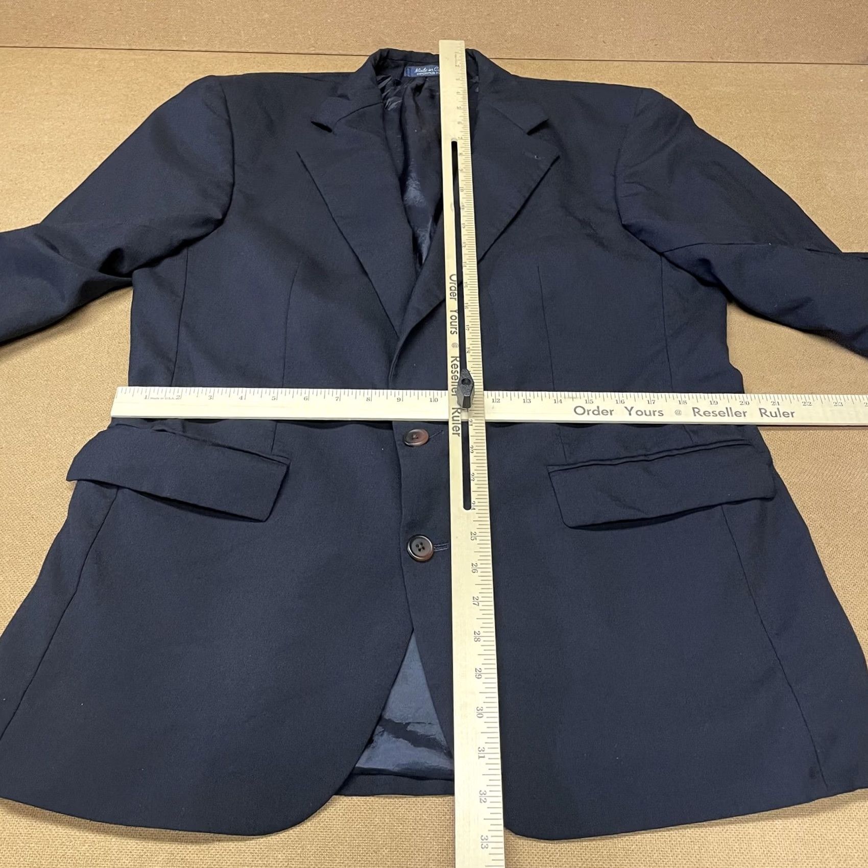 Chaps Chaps Ralph Lauren Blazer Mens 41R Navy Wool 2 Button Sport Coat Made in Canada Size 42R - 7 Thumbnail