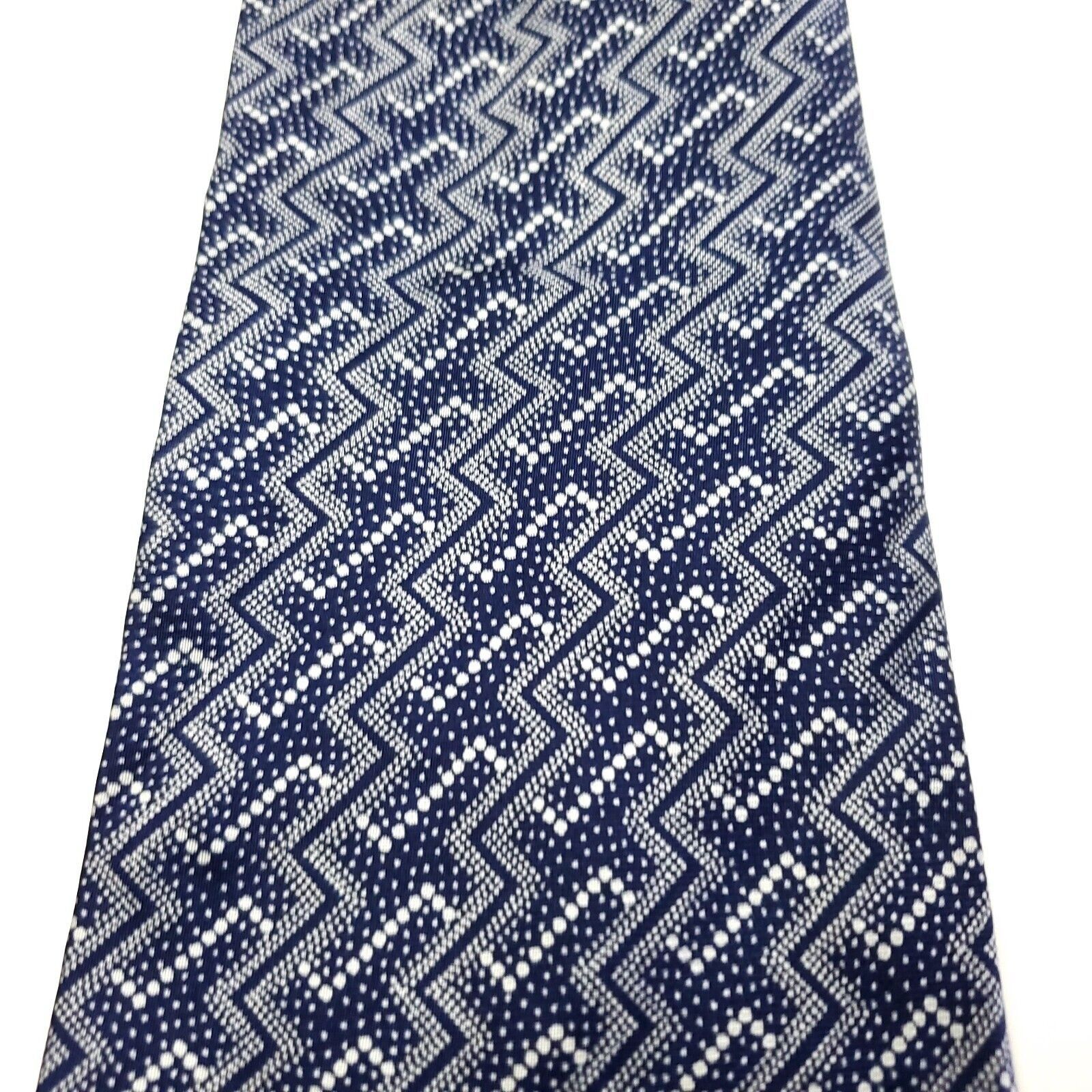 Valentino Valentino Cravatte Blue Abstract Woven Short Silk Tie Size ONE SIZE - 2 Thumbnail