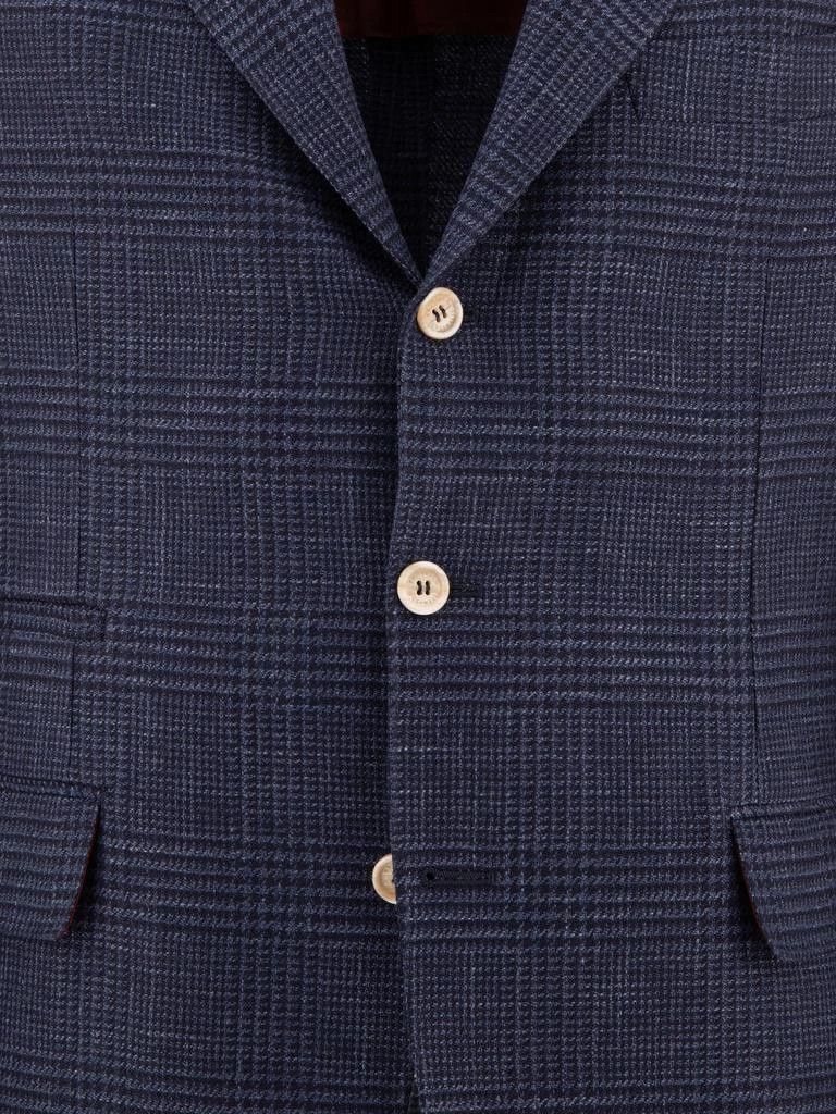 Brunello Cucinelli o1w1db10126 Single Breasted Checked Blazer in Navy Blue Size US S / EU 44-46 / 1 - 4 Thumbnail