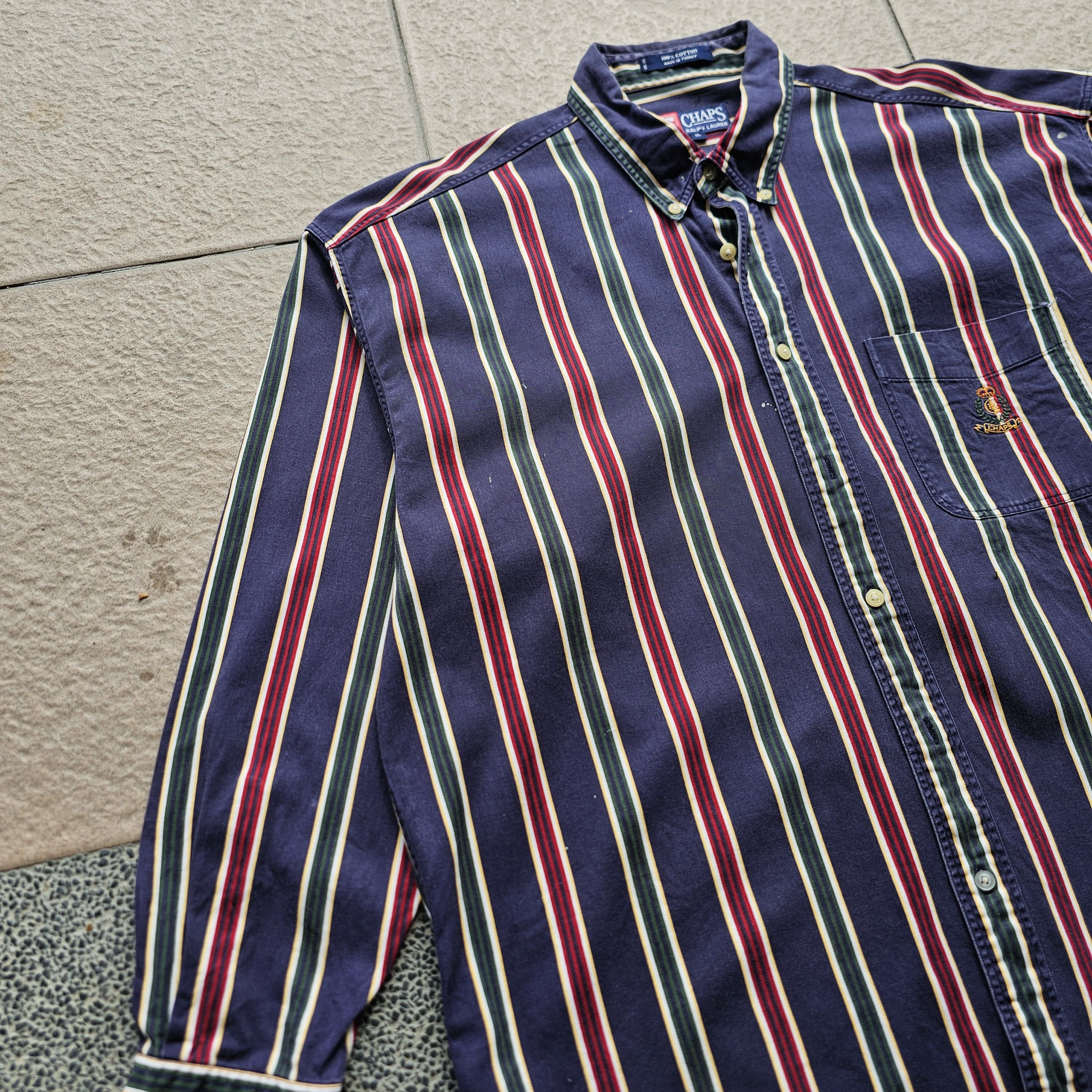 Chaps Ralph Lauren Vintage Chaps Ralph Lauren | Stripe Button up | XL Size US XL / EU 56 / 4 - 3 Thumbnail