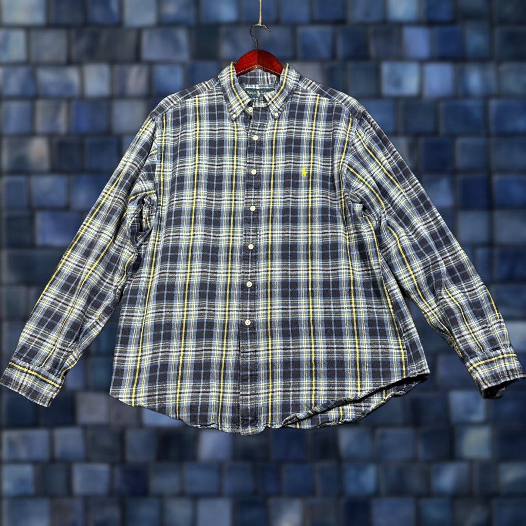 Ralph Lauren Ralph Lauren Shirt Mens XL Classic Fit Blue Plaid Cotton Flannel Button Down Size US XL / EU 56 / 4 - 1 Thumbnail