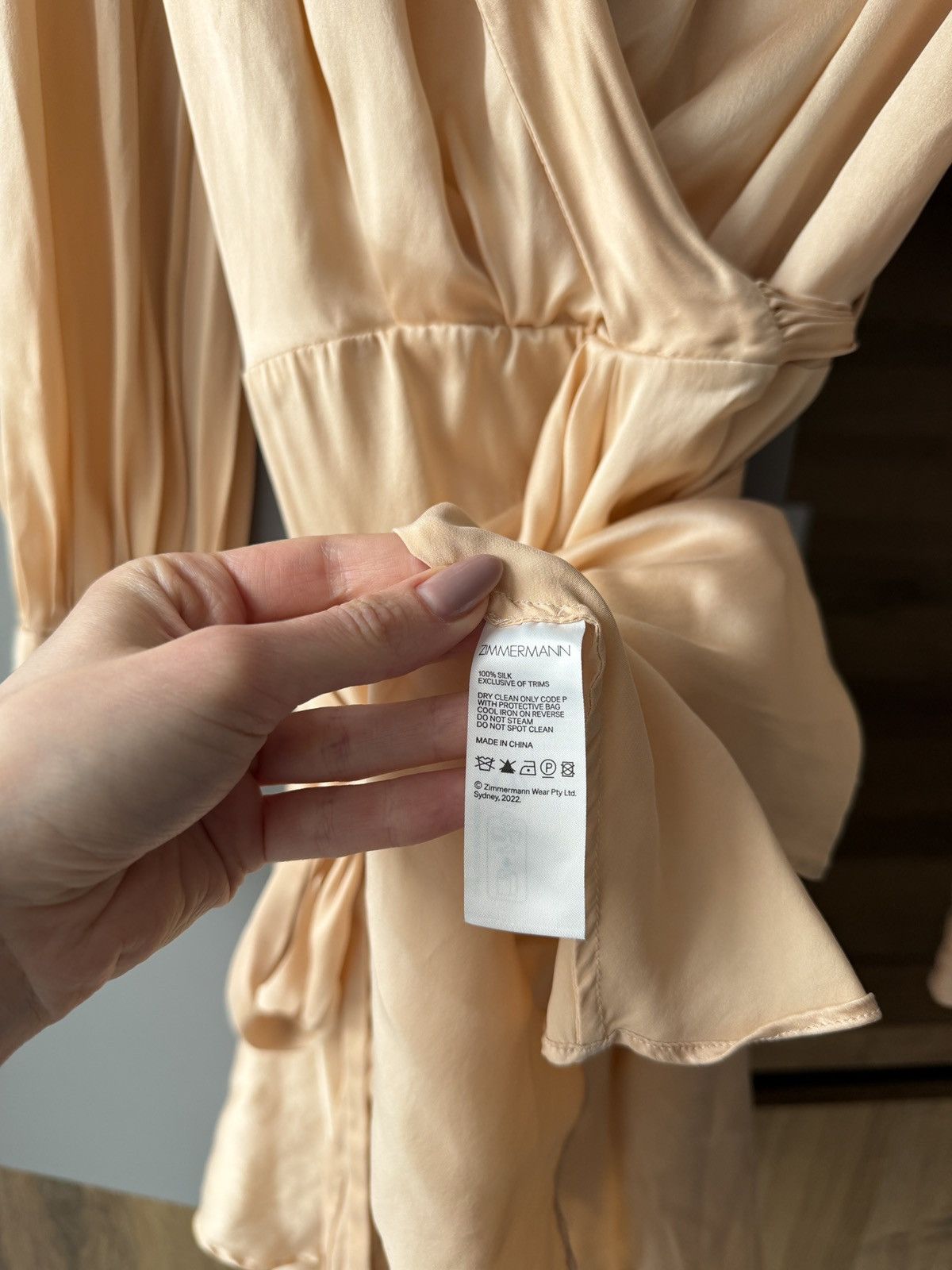 Zimmermann Zimmermann Dusty Pink Silk Classic Wrap Mini Dress Size S / US 4 / IT 40 - 7 Thumbnail