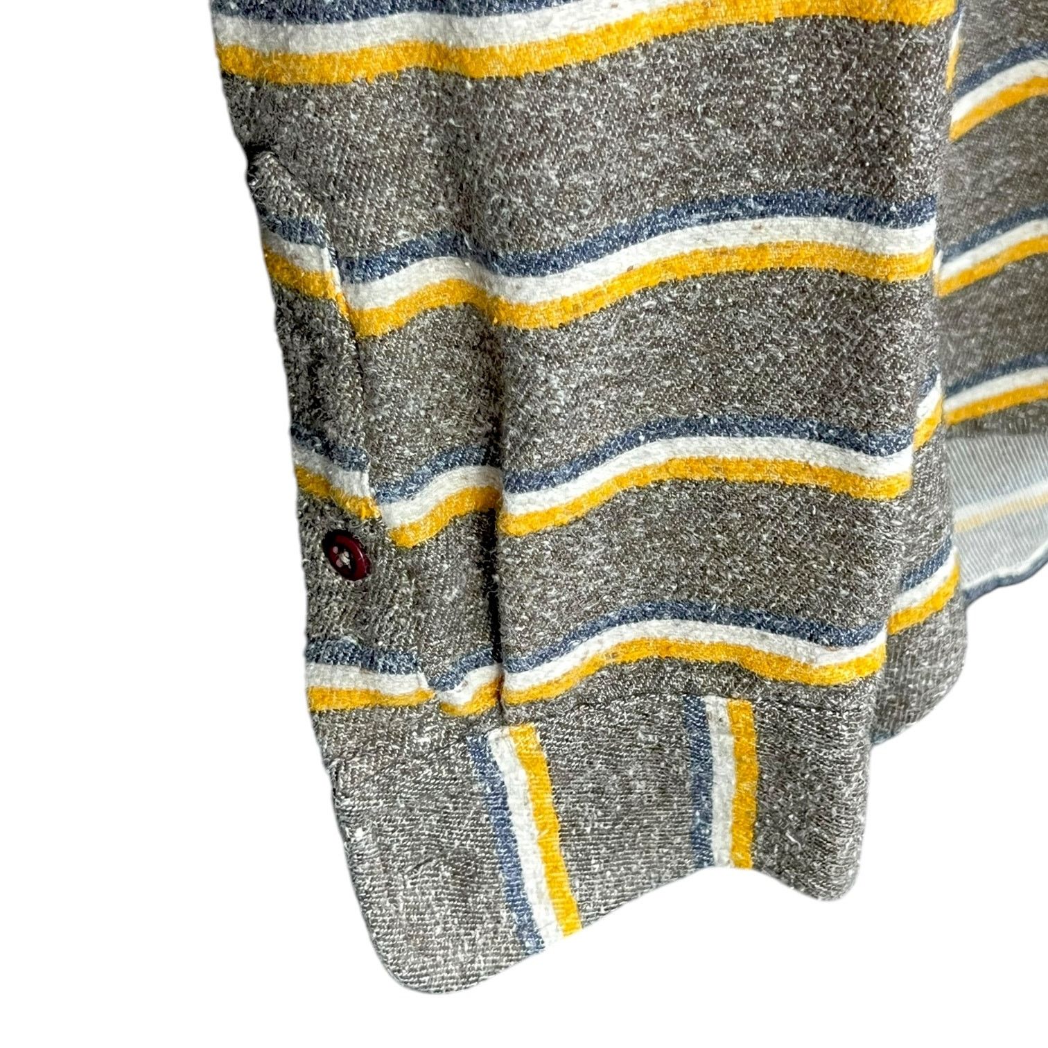 American Apparel Men's American Apparel Gray/Yellow Striped Polo - Size S Size US S / EU 44-46 / 1 - 3 Thumbnail