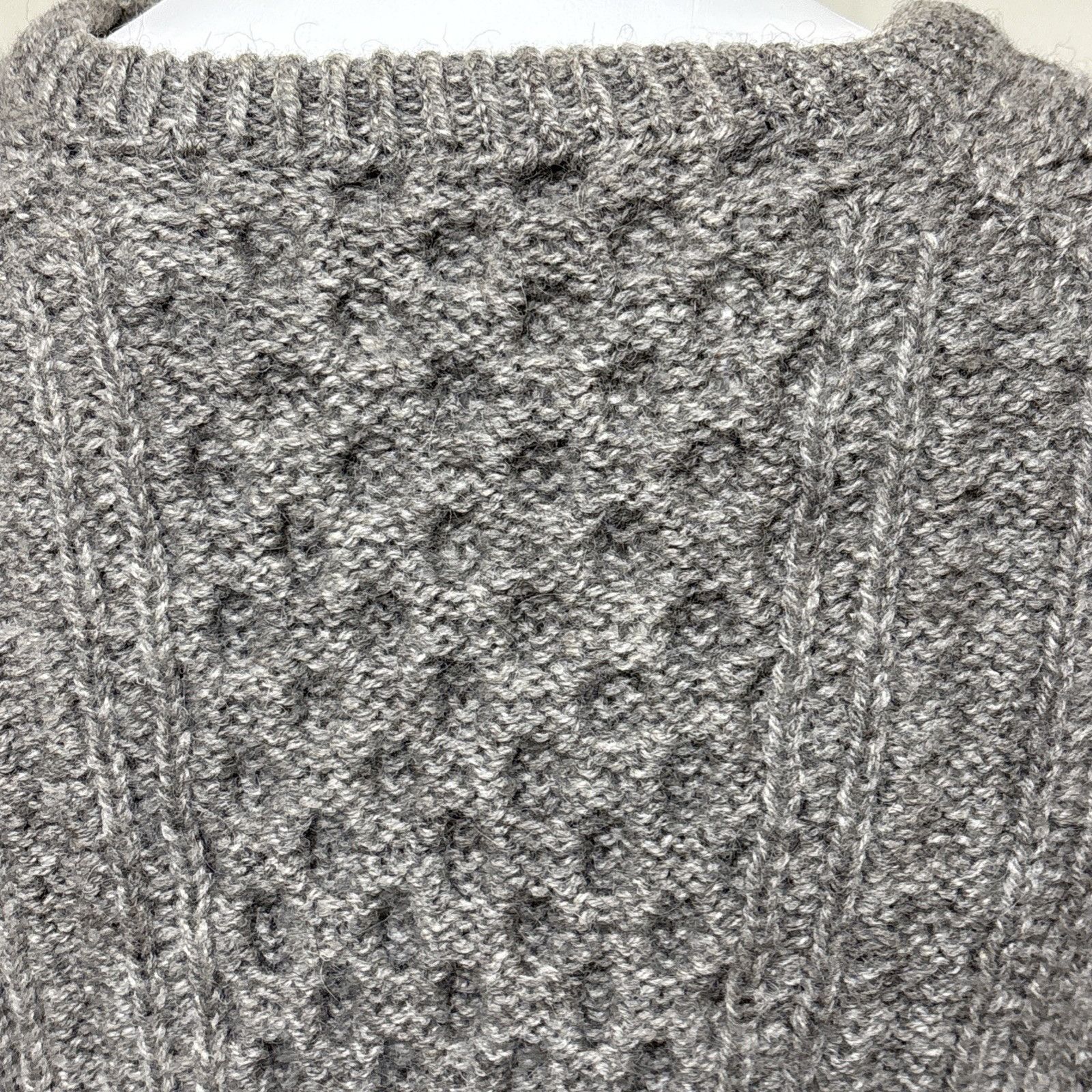 Handmade Handmade Fisherman Sweater Mens XL Gray Wool Cable Knit Crew Size US XL / EU 56 / 4 - 5 Thumbnail
