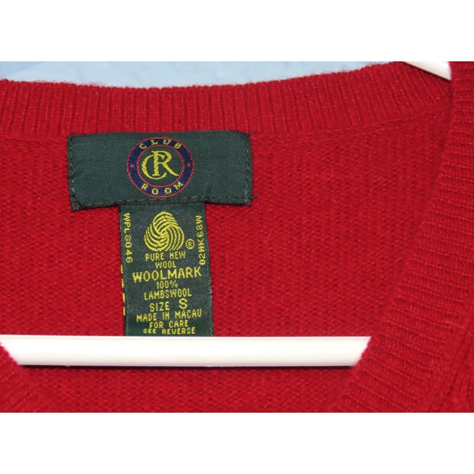 Club Room Club Room Men's S V-Neck 100% Lambswool Red Vest Size US S / EU 44-46 / 1 - 4 Thumbnail