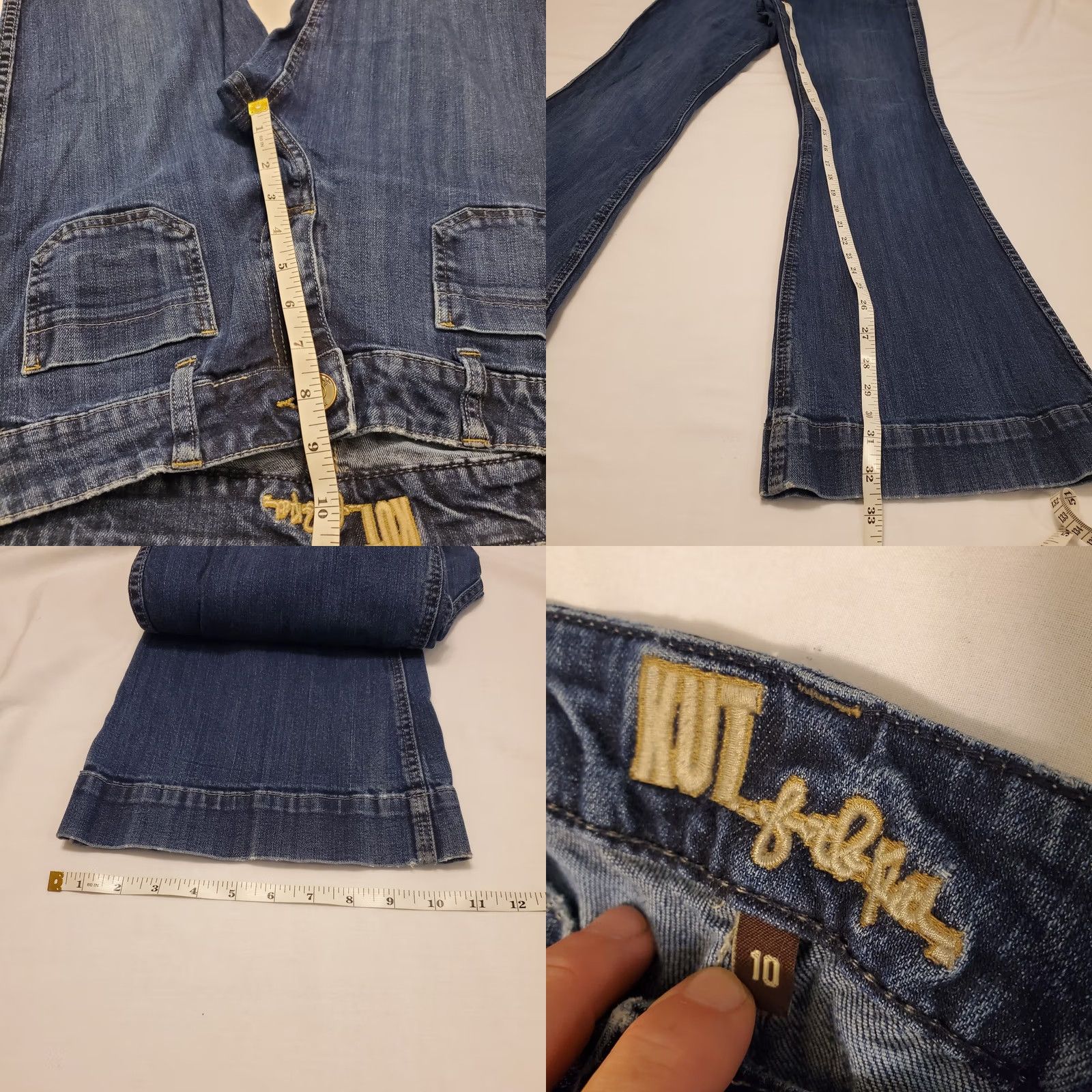 Vintage Kut From The Kloth Jeans Sz 10 Flare Leg Front Pocket Low Rise Hippie Festival Size 32" / US 10 / IT 46 - 8 Thumbnail
