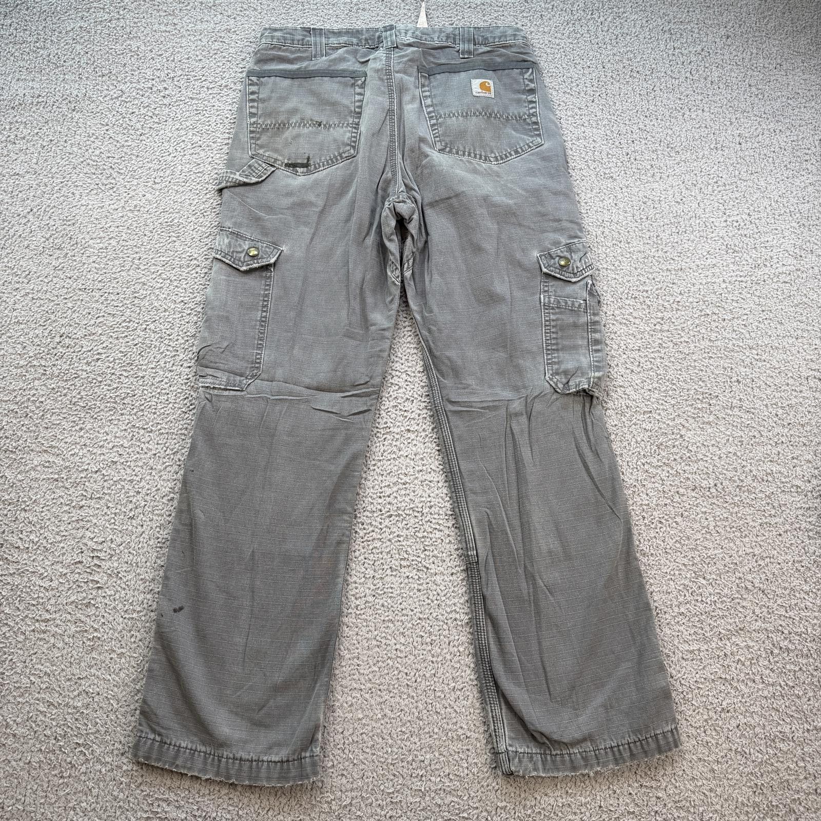 Carhartt Carhartt Double Knee Cargo Lined Pants 32x30 Grey Relaxed Size US 32 / EU 48 - 2 Thumbnail