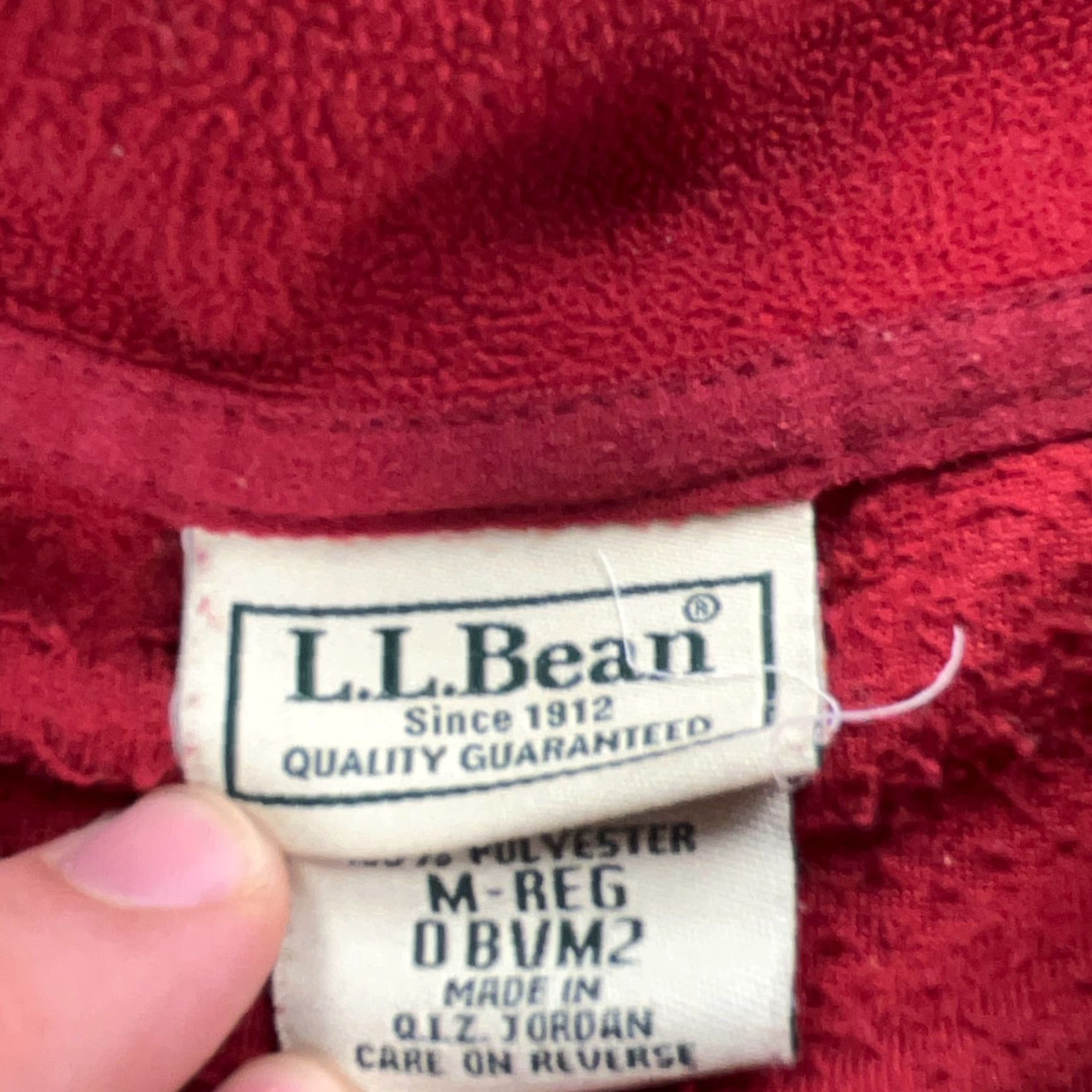 Vintage LL Bean Sweater Men M Red Fleece Pullover 1/4 Zip Cardigan Knit Long Sleeve Logo Pocket Casual Outdoor Classic M Size US M / EU 48-50 / 2 - 2 Thumbnail