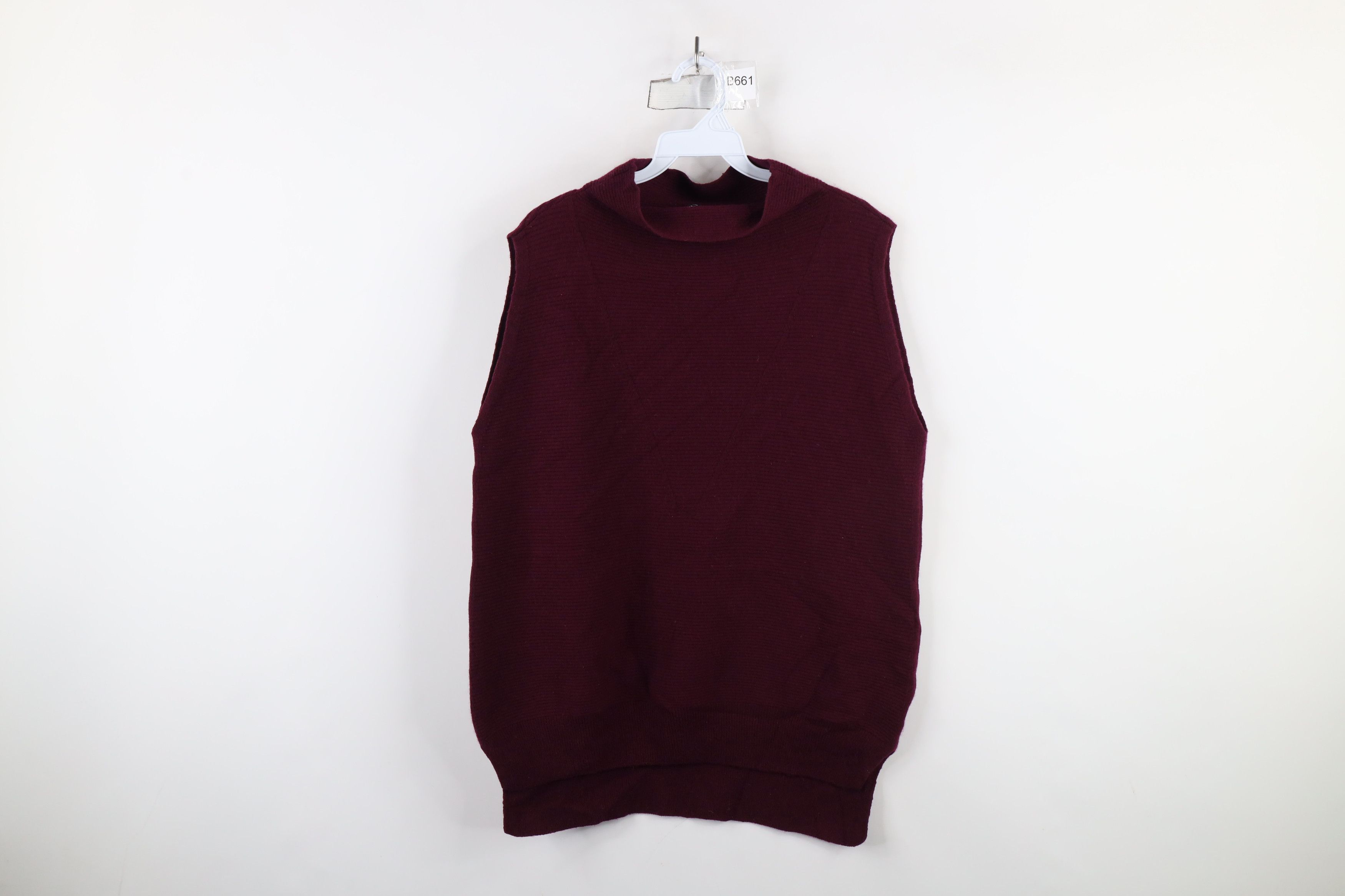 Vintage Vintage Y2K Babydoll Cashmere Ribbed Knit Sleeveless Sweater Size XXL / US 16-18 / IT 52-54 - 1 Thumbnail