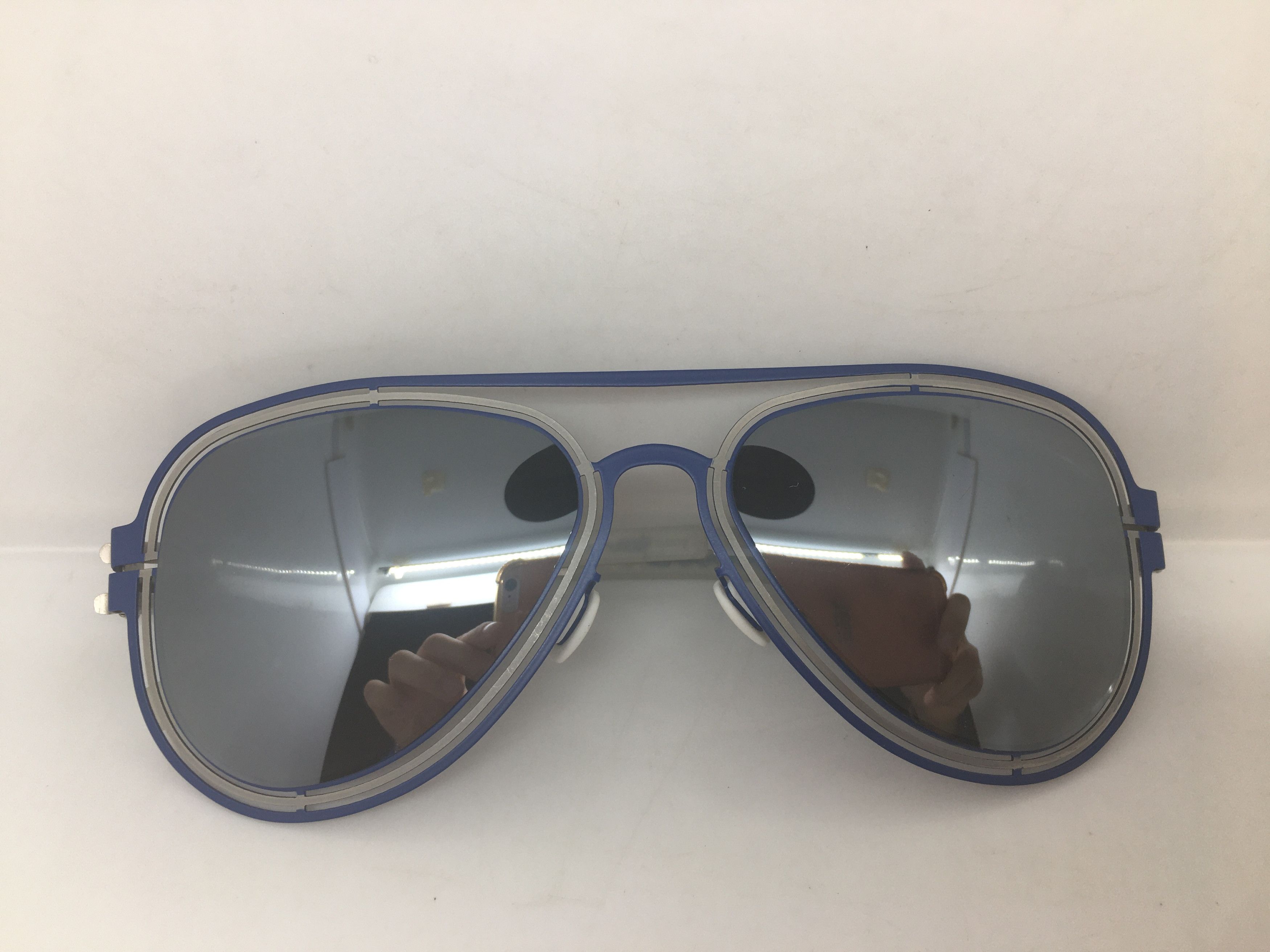 Other Silver Blue Alloy Aviator Sunglasses Frame Pilot Size ONE SIZE - 7 Thumbnail