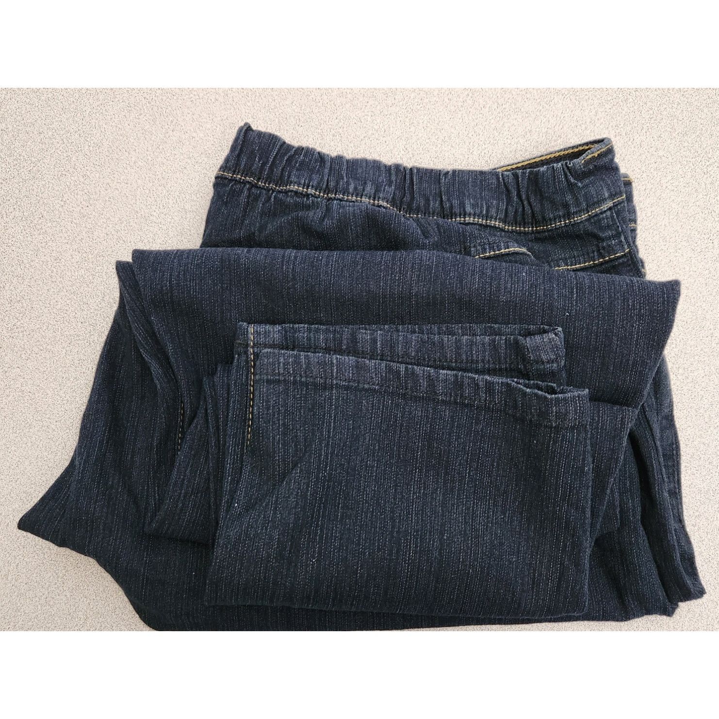Other Avenue Jeans Dark Blue Pull On Flat Front Jeans 26W 28W Plus Size 42" / US 20 - 6 Thumbnail