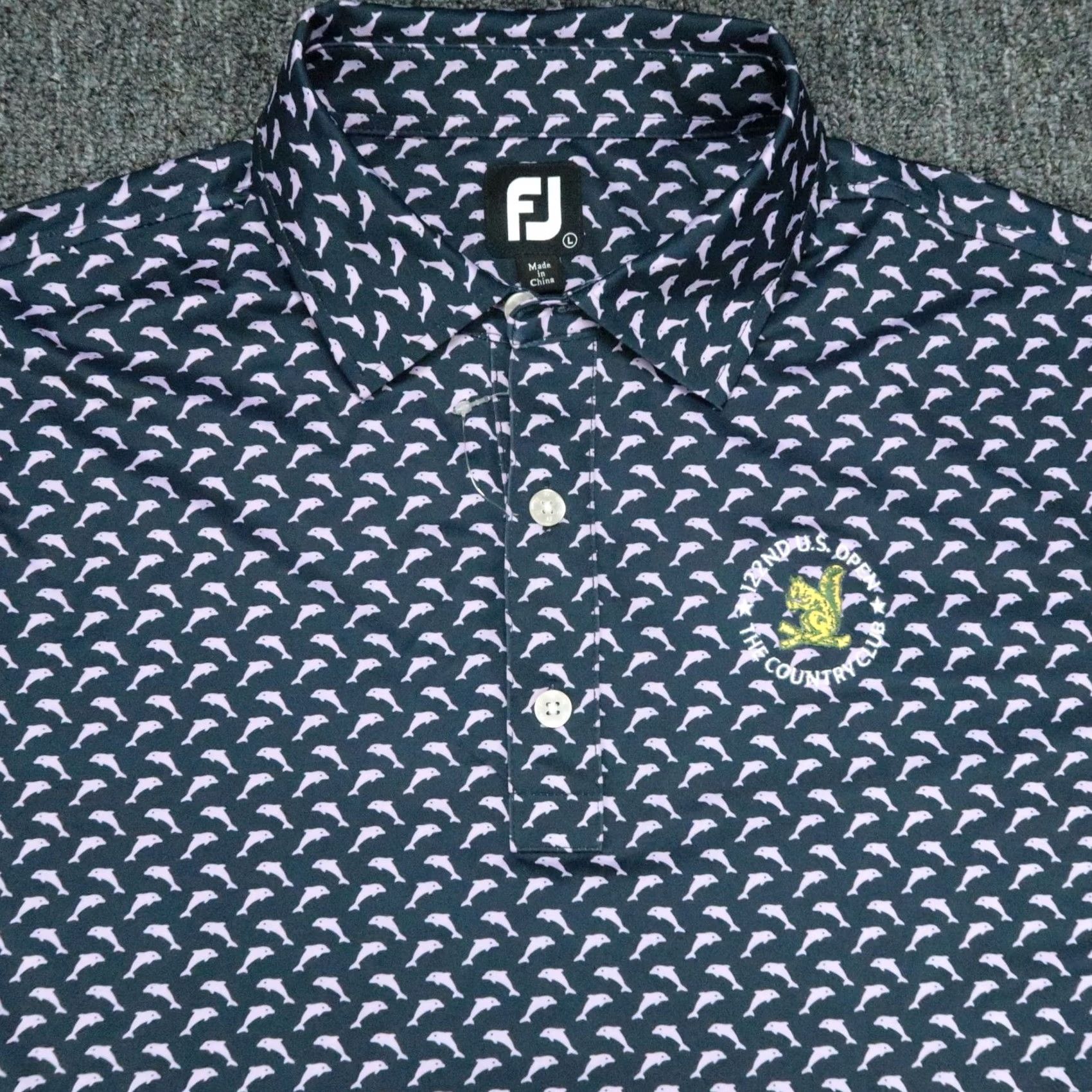 Footjoy FootJoy Polo Graphic Shirt Mens Large Blue Purple Dolphin Print Size US L / EU 52-54 / 3 - 2 Thumbnail