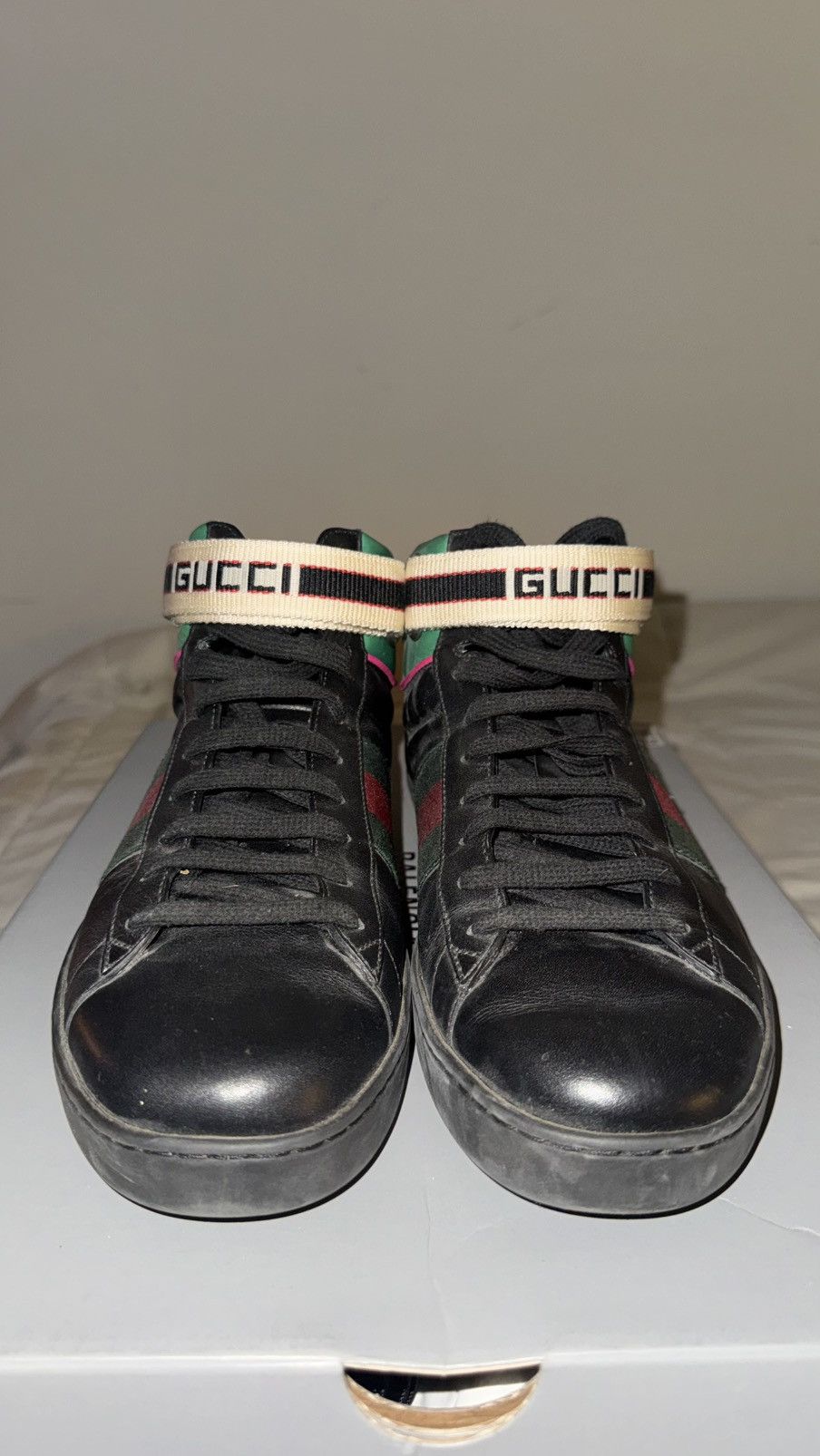 Gucci Gucci Ace Stripe High-Top Sneakers Size US 9 / EU 42 - 1 Thumbnail