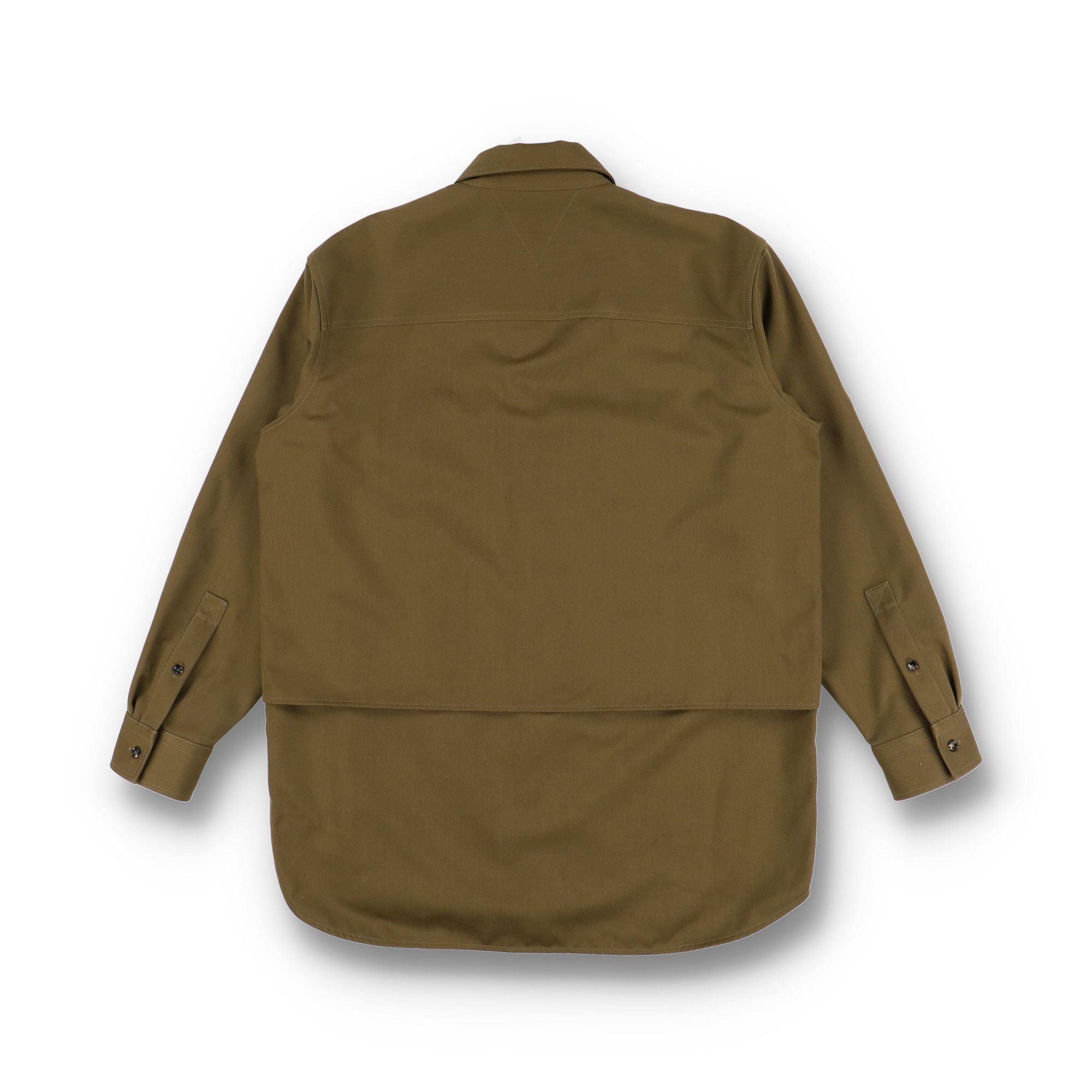 Bottega Veneta Green Grain de Poudre Wool Double Layer Overshirt Size US M / EU 48-50 / 2 - 10 Thumbnail