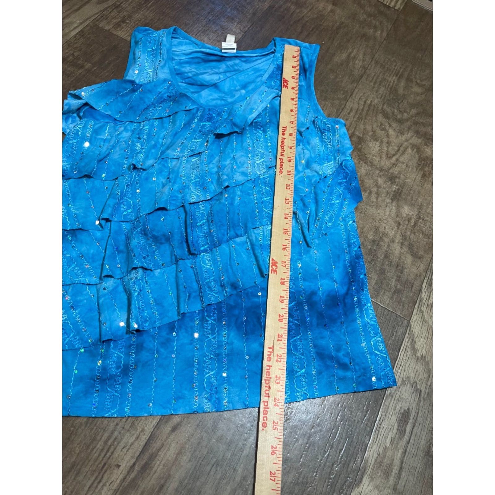 Vintage Perception Concept Blouse Womens Large L Blue Sleeveless Round Neck Tunic Blouse Size L / US 10 / IT 46 - 2 Thumbnail
