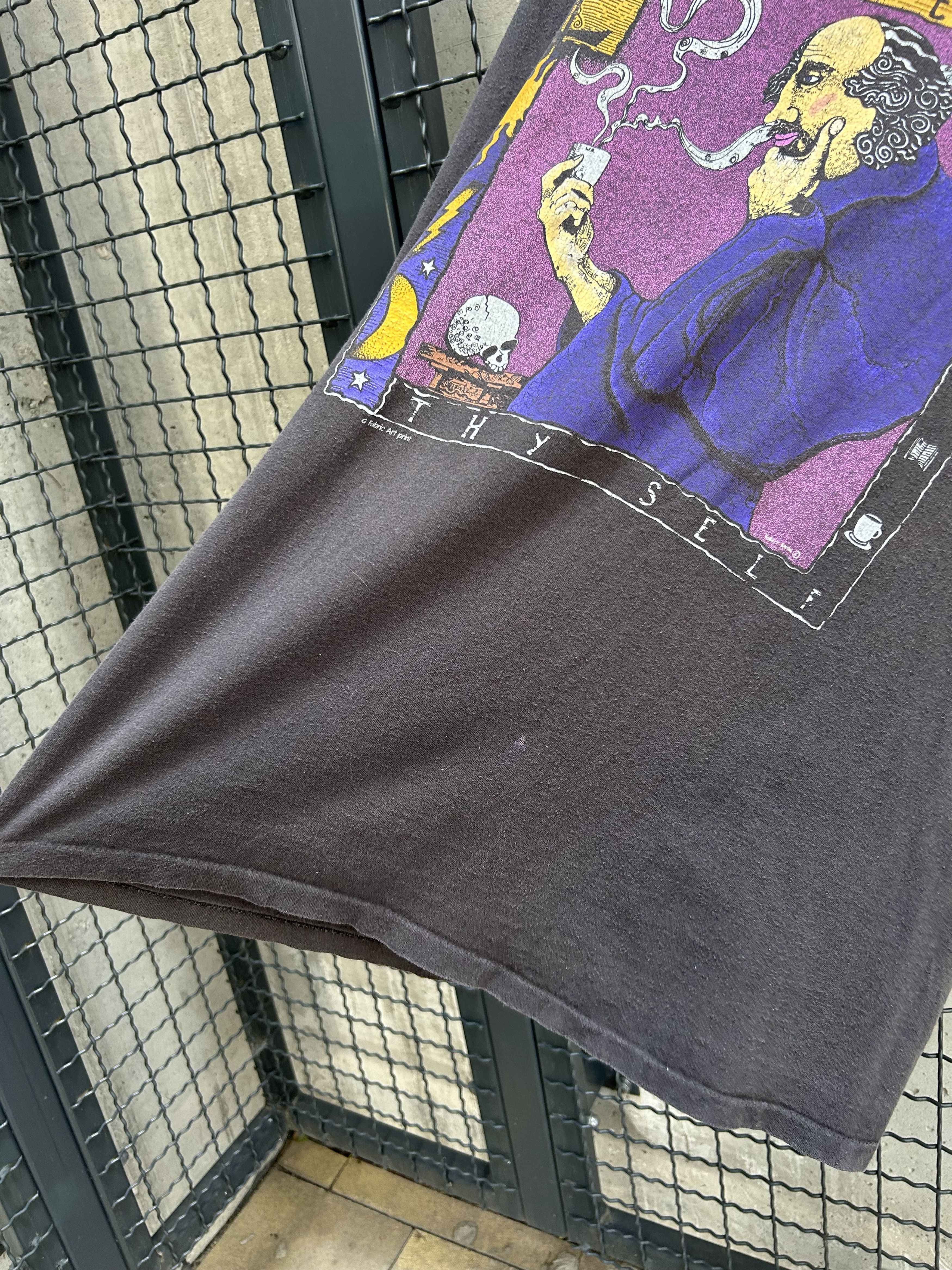 Vintage Vintage 90s Espresso Thy Self Fabric Art Coffee T-shirt Size US XL / EU 56 / 4 - 10 Thumbnail