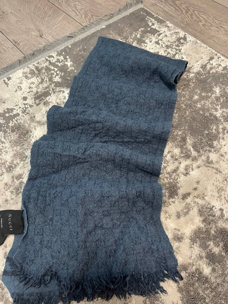 image of Gucci Monogram Scarf Y2K in Blue, Men's